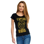 Zdjęcie produktu Captain Marvel - Grunge Logo T-Shirt Damskie czarne