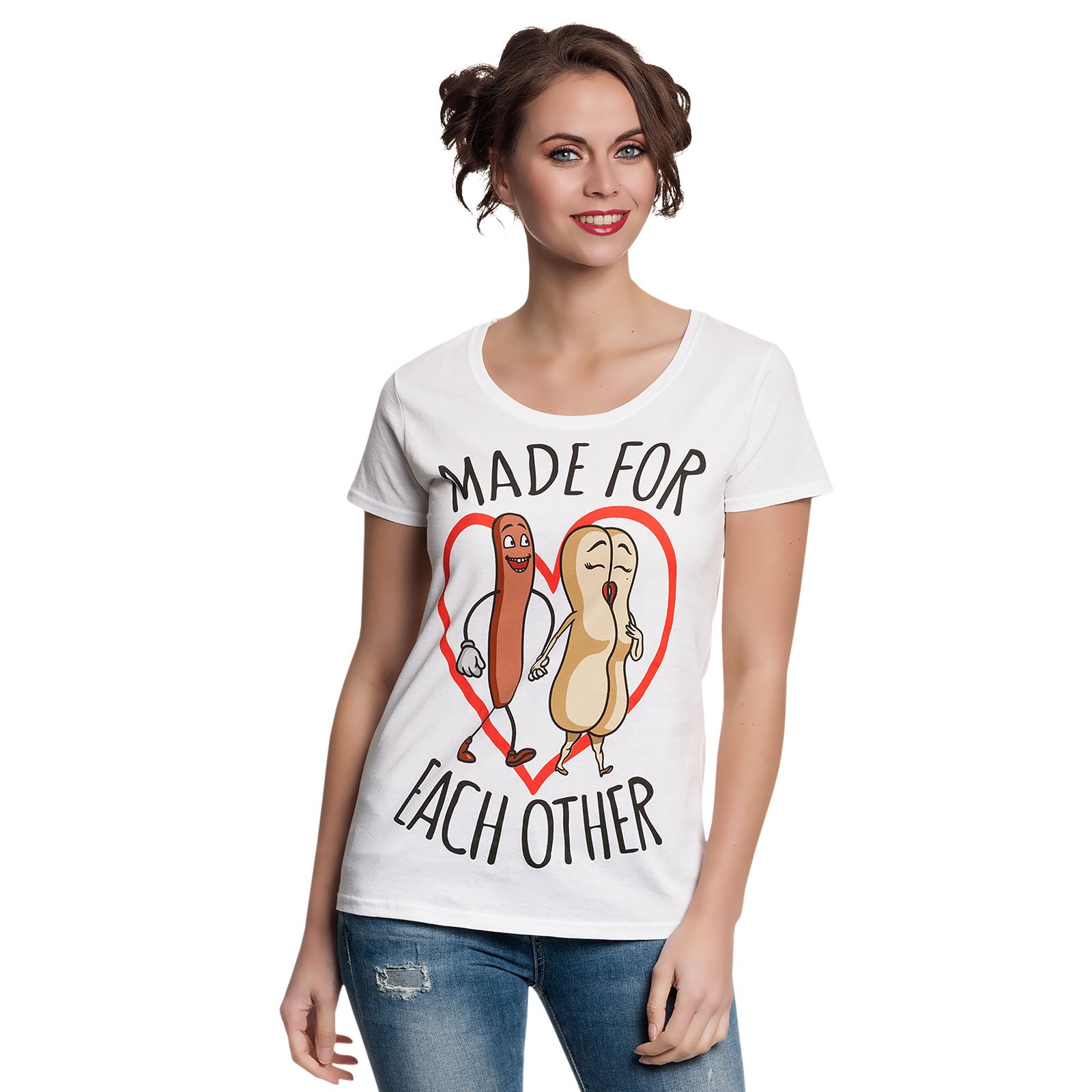 Zdjęcie produktu Sausage Party - Made For Each Other T-Shirt damskie białe