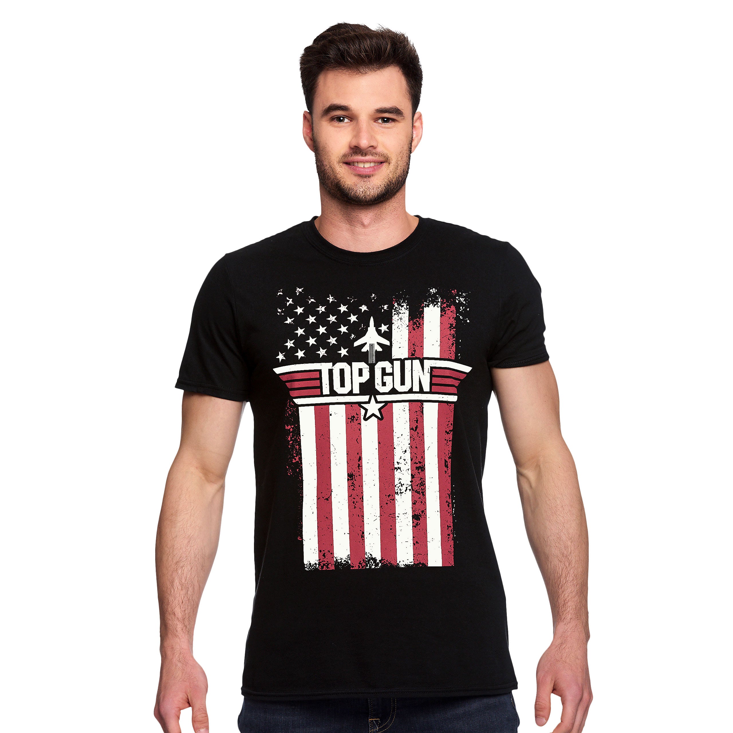 Zdjęcie produktu Top Gun - Distressed Flag T-Shirt czarne
