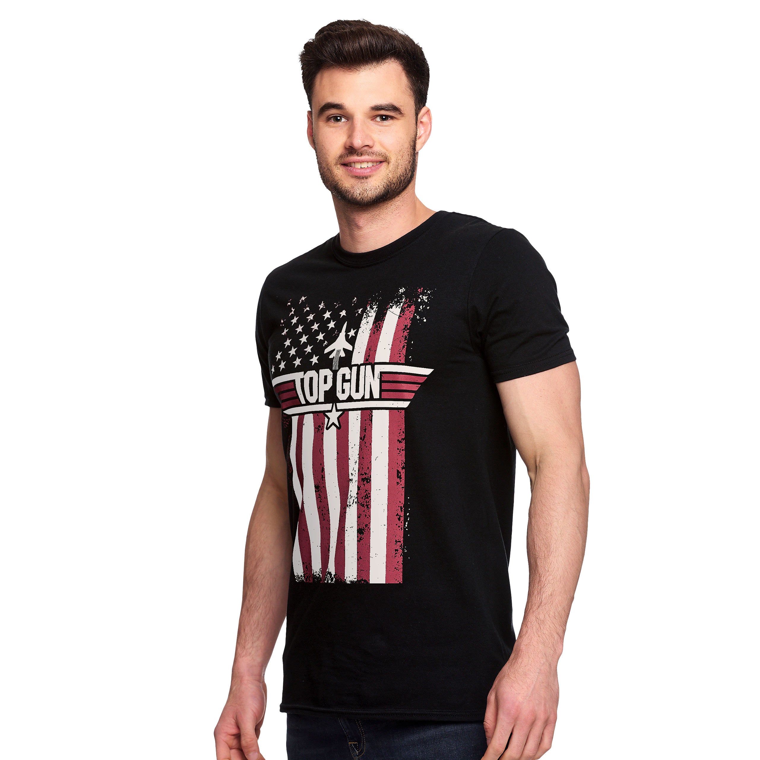 Zdjęcie produktu Top Gun - Distressed Flag T-Shirt czarne