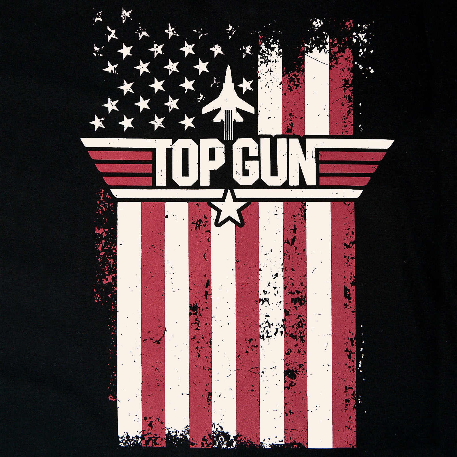 Zdjęcie produktu Top Gun - Distressed Flag T-Shirt czarne