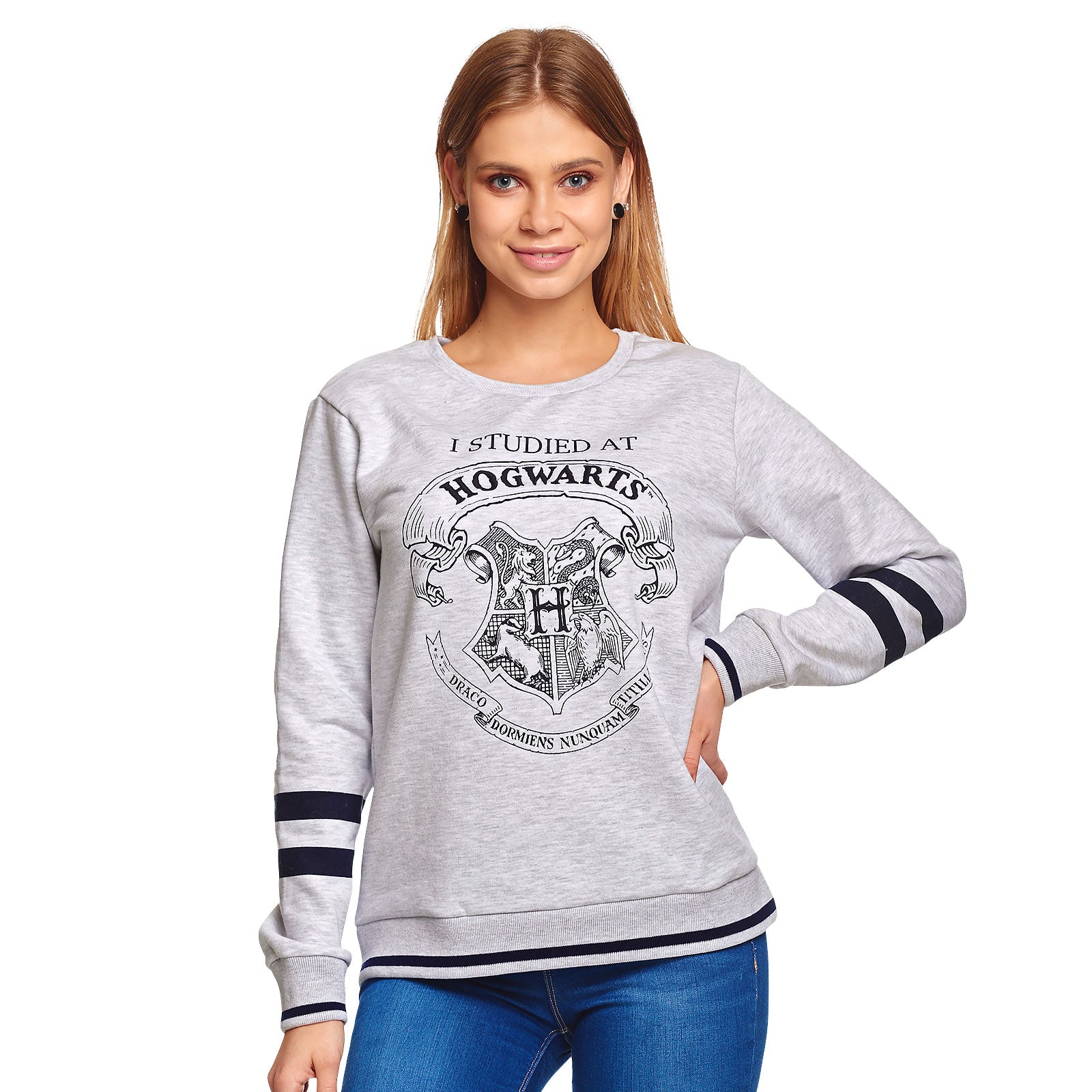 Zdjęcie produktu Harry Potter - Studiowałam w Hogwarcie Damski Sweter szary
