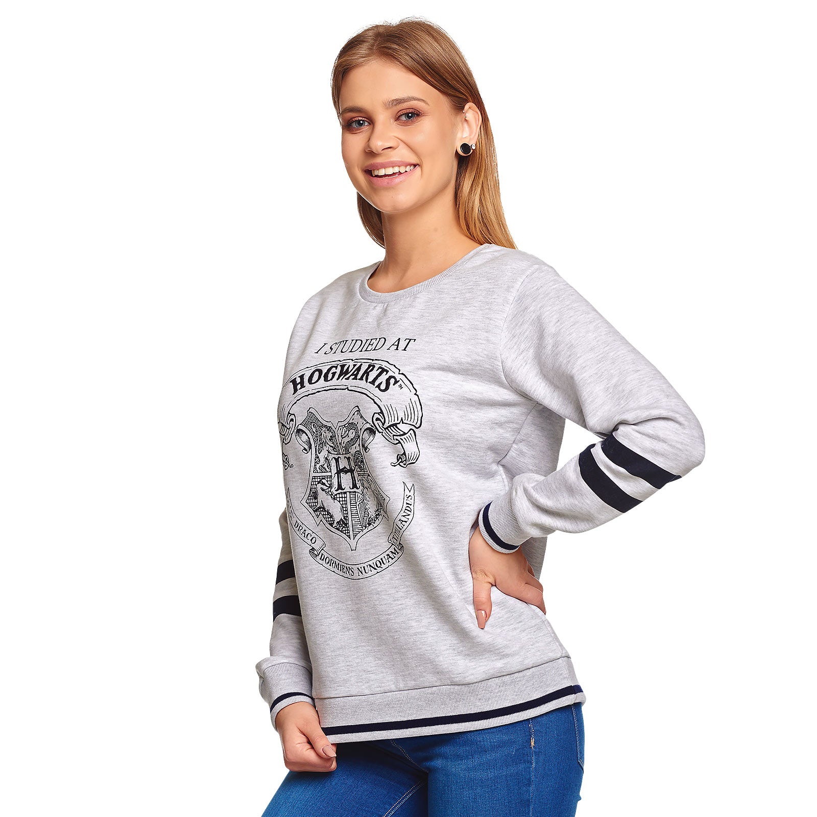 Zdjęcie produktu Harry Potter - Studiowałam w Hogwarcie Damski Sweter szary