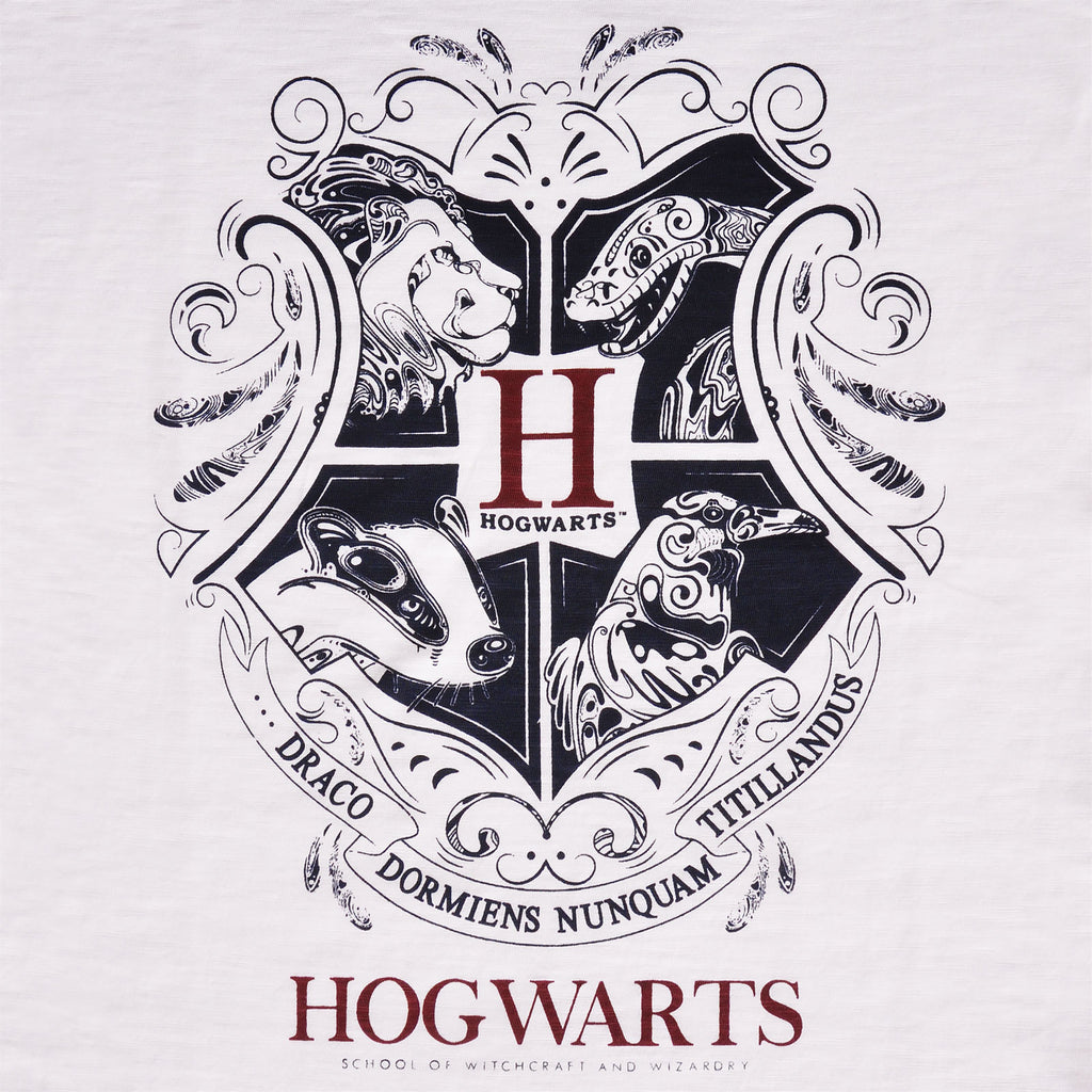 Zdjęcie produktu Harry Potter - Koszulka damska z herbem Hogwartu biała