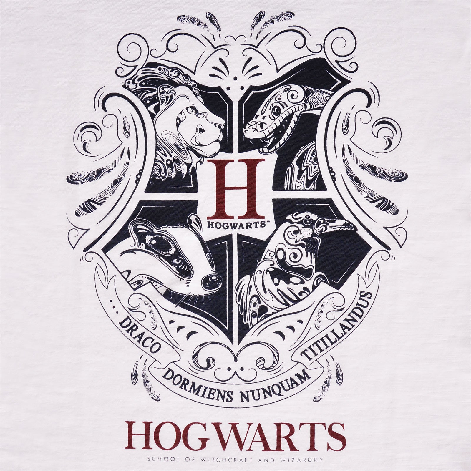 Zdjęcie produktu Harry Potter - Koszulka damska z herbem Hogwartu biała