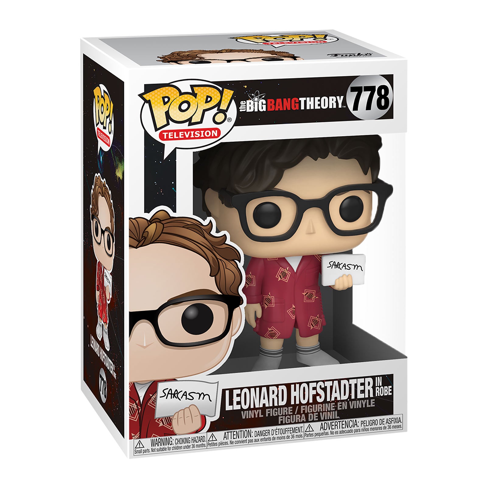 Zdjęcie produktu Teoria Wielkiego Podrywu - Leonard Hofstadter z tabliczką Sarkazm Funko Pop Figurka