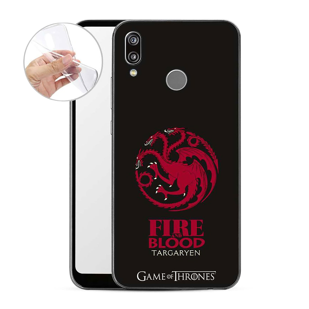 Zdjęcie produktu Game of Thrones - Etui na telefon Huawei P20 Lite z herbem Targaryenów, silikonowe, czarne