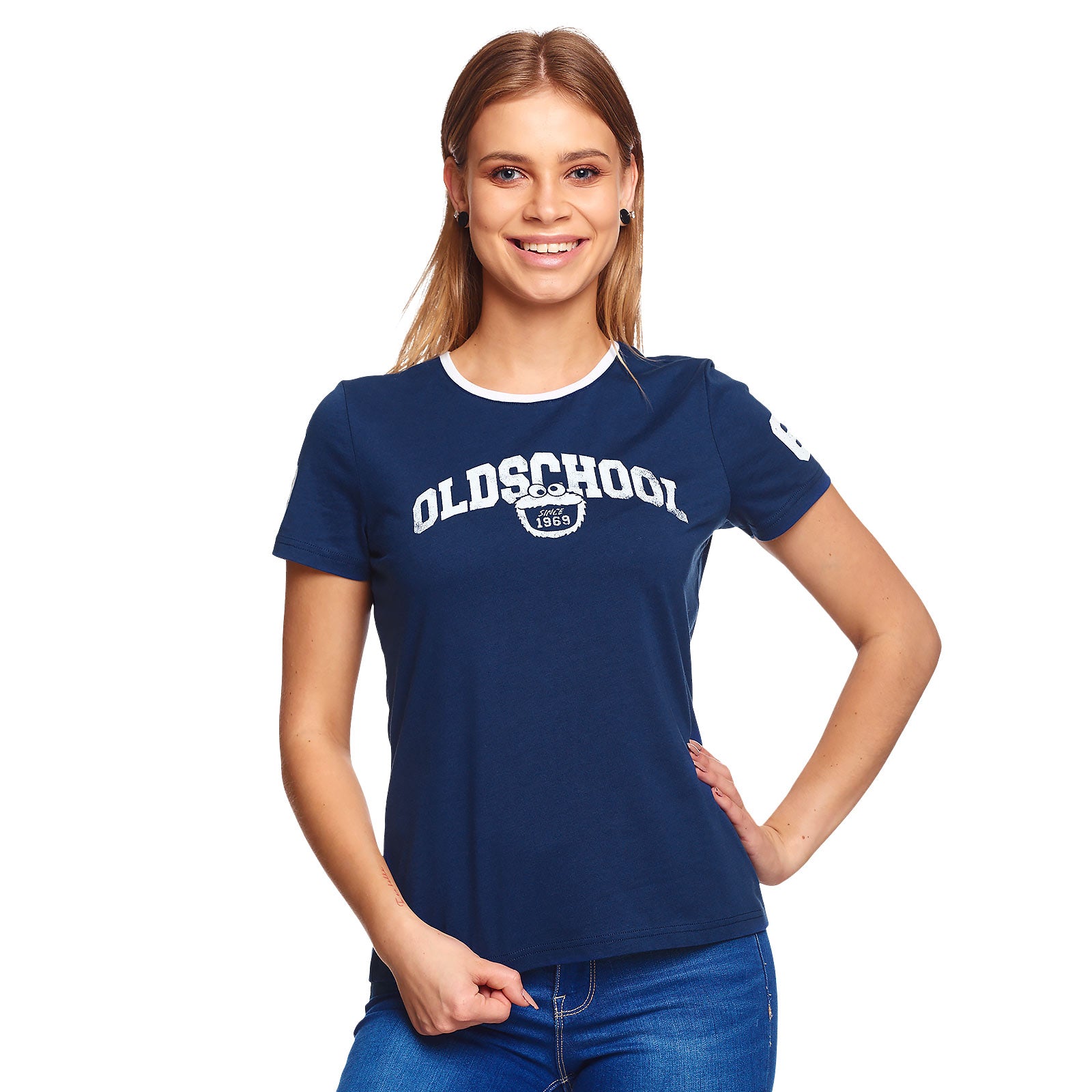 Zdjęcie produktu Ulica Sezamkowa - Oldschool T-Shirt damski niebieski
