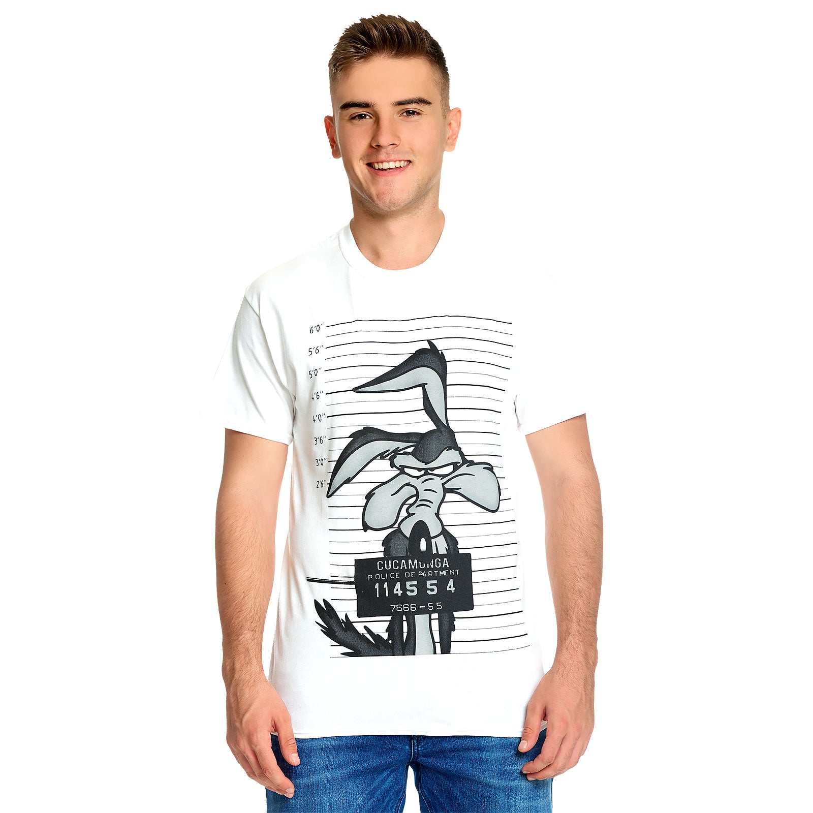 Zdjęcie produktu Looney Tunes - Wile E. Coyote Mugshot T-Shirt biały