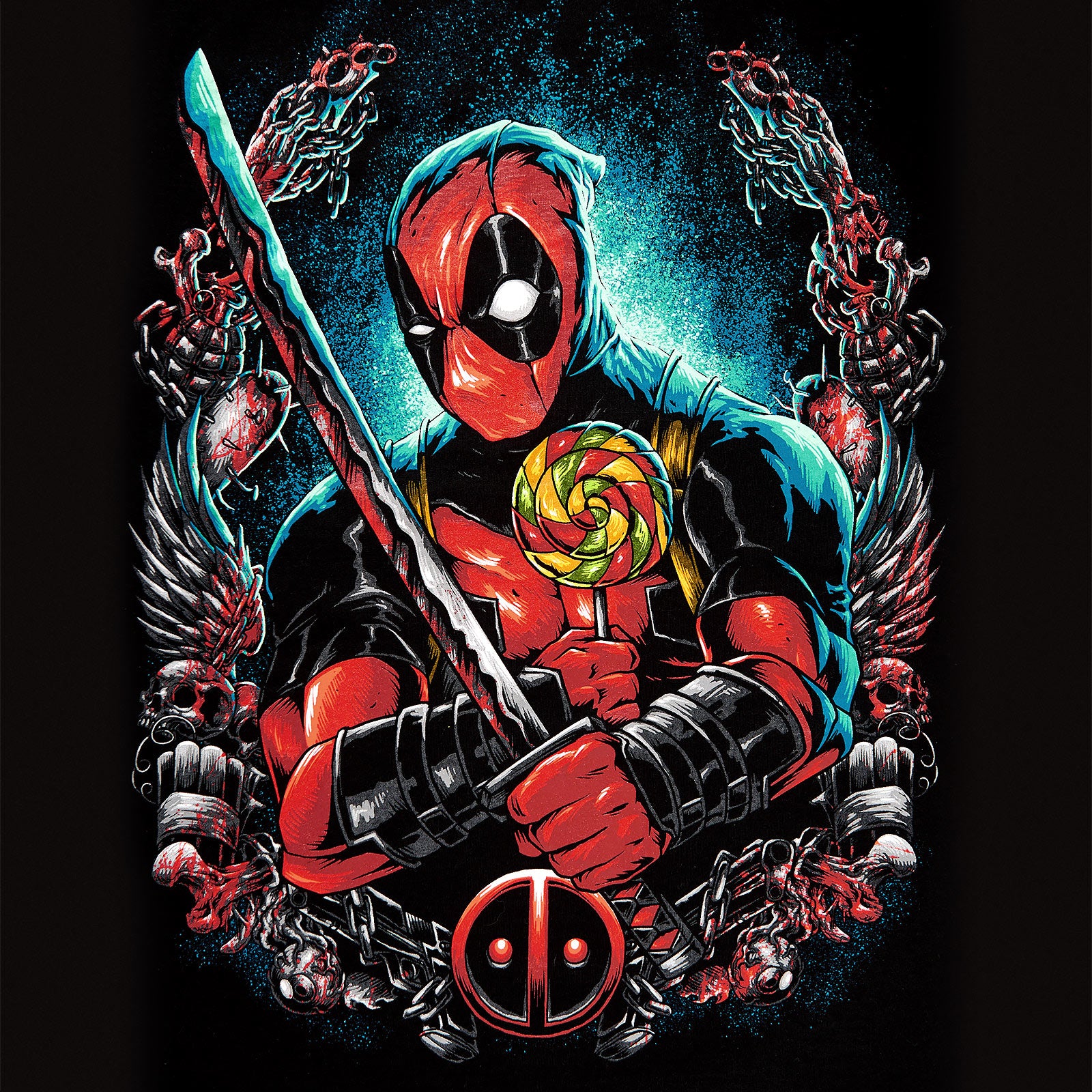 Zdjęcie produktu Deadpool - Lollipop T-Shirt czarne