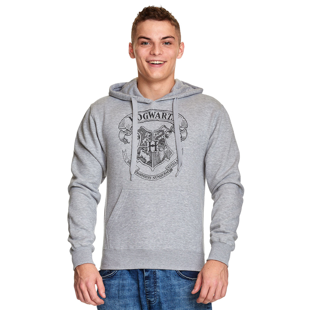Zdjęcie produktu Harry Potter - Szara bluza z kapturem z herbem Hogwartu