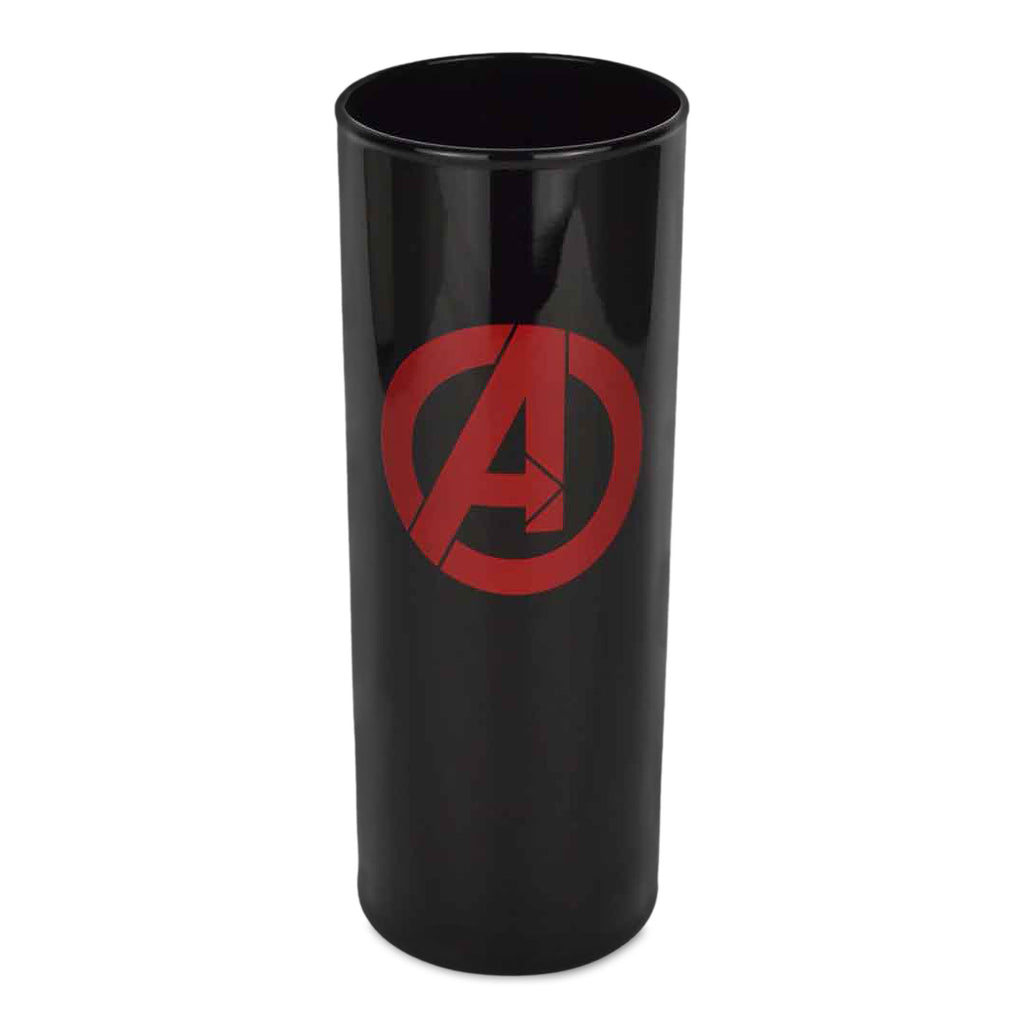 Zdjęcie produktu Czarny szklany kubek z logo Avengers