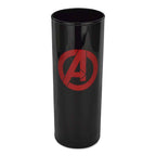 Zdjęcie produktu Czarny szklany kubek z logo Avengers