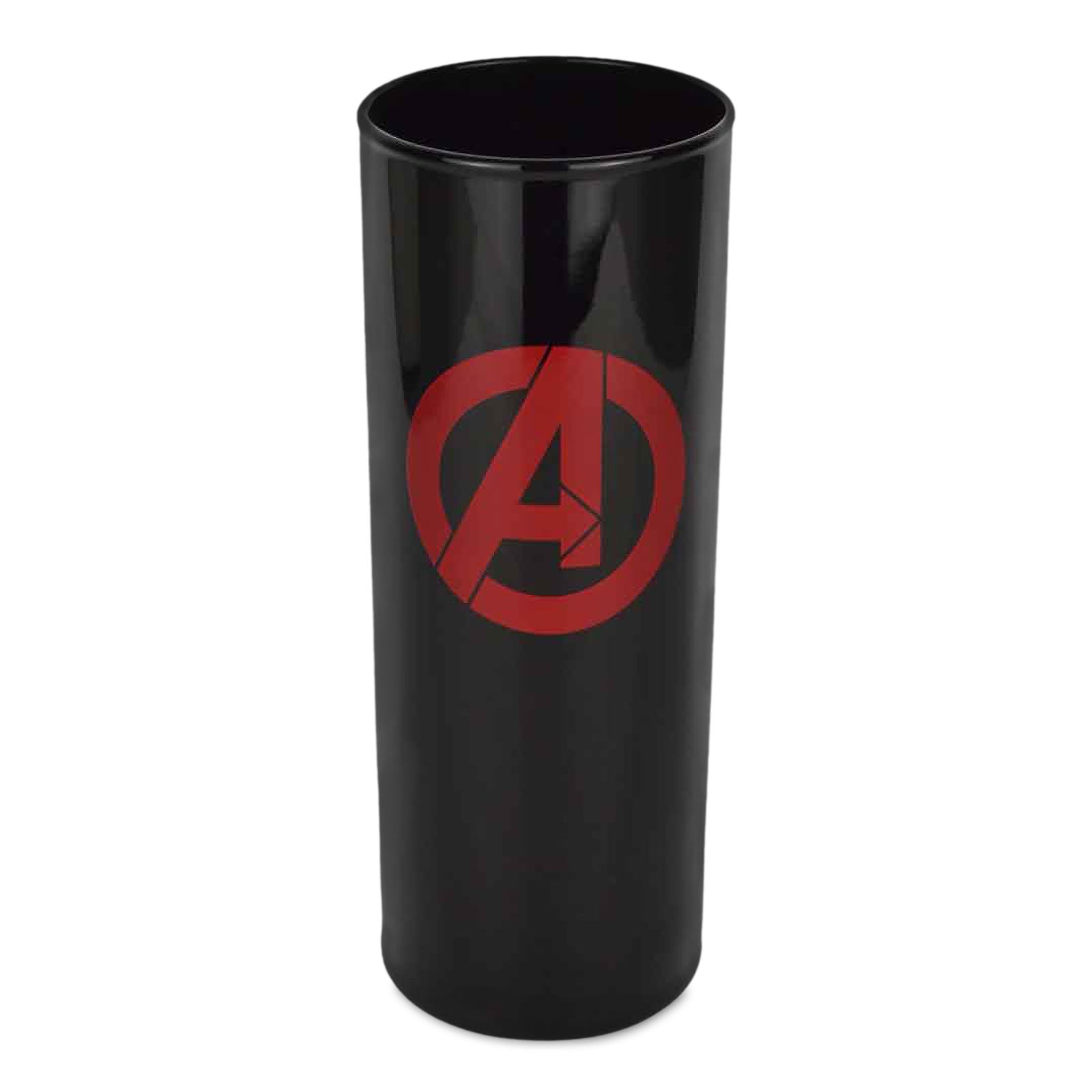Zdjęcie produktu Czarny szklany kubek z logo Avengers