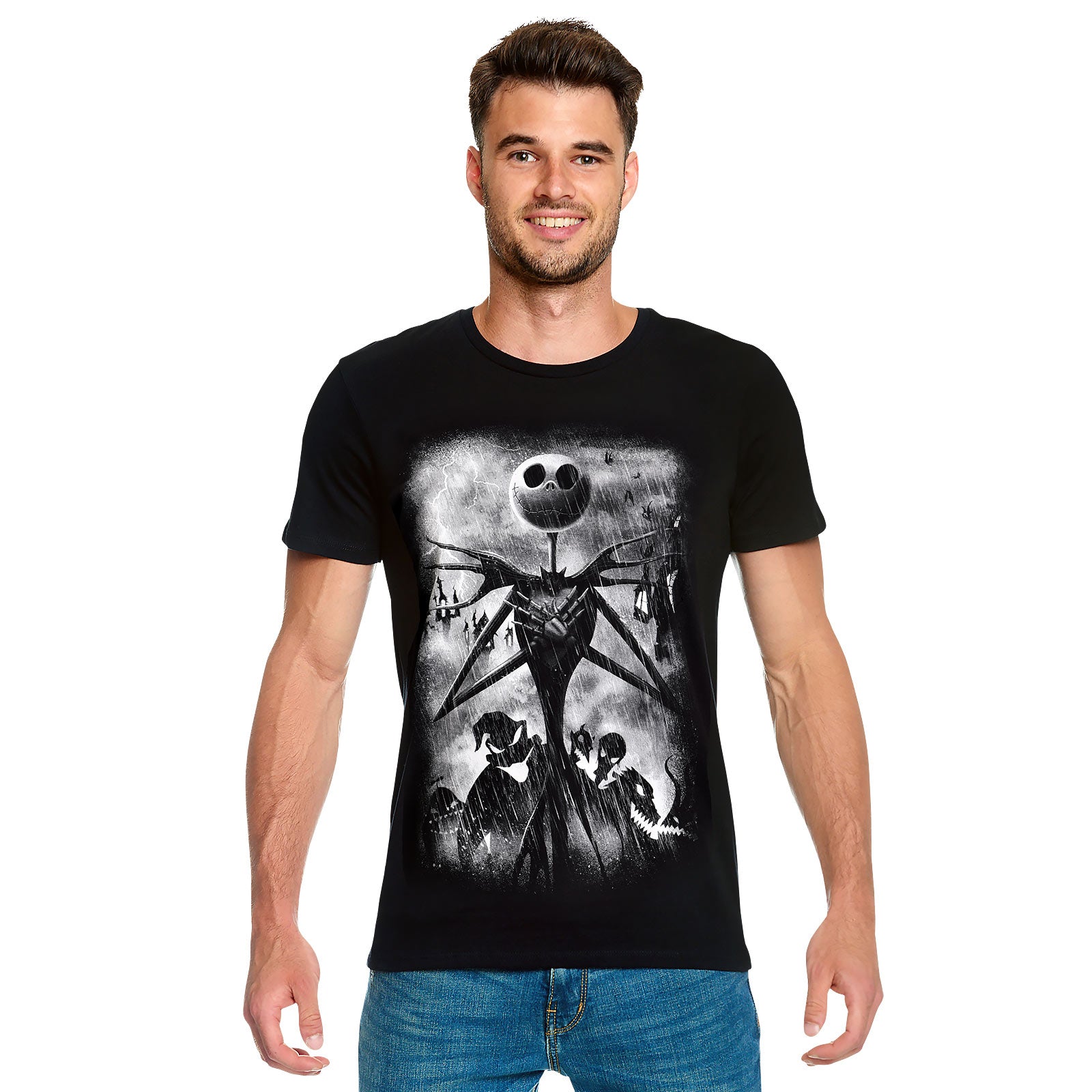 Zdjęcie produktu Nightmare Before Christmas - Jack Stormy Skies T-Shirt czarne