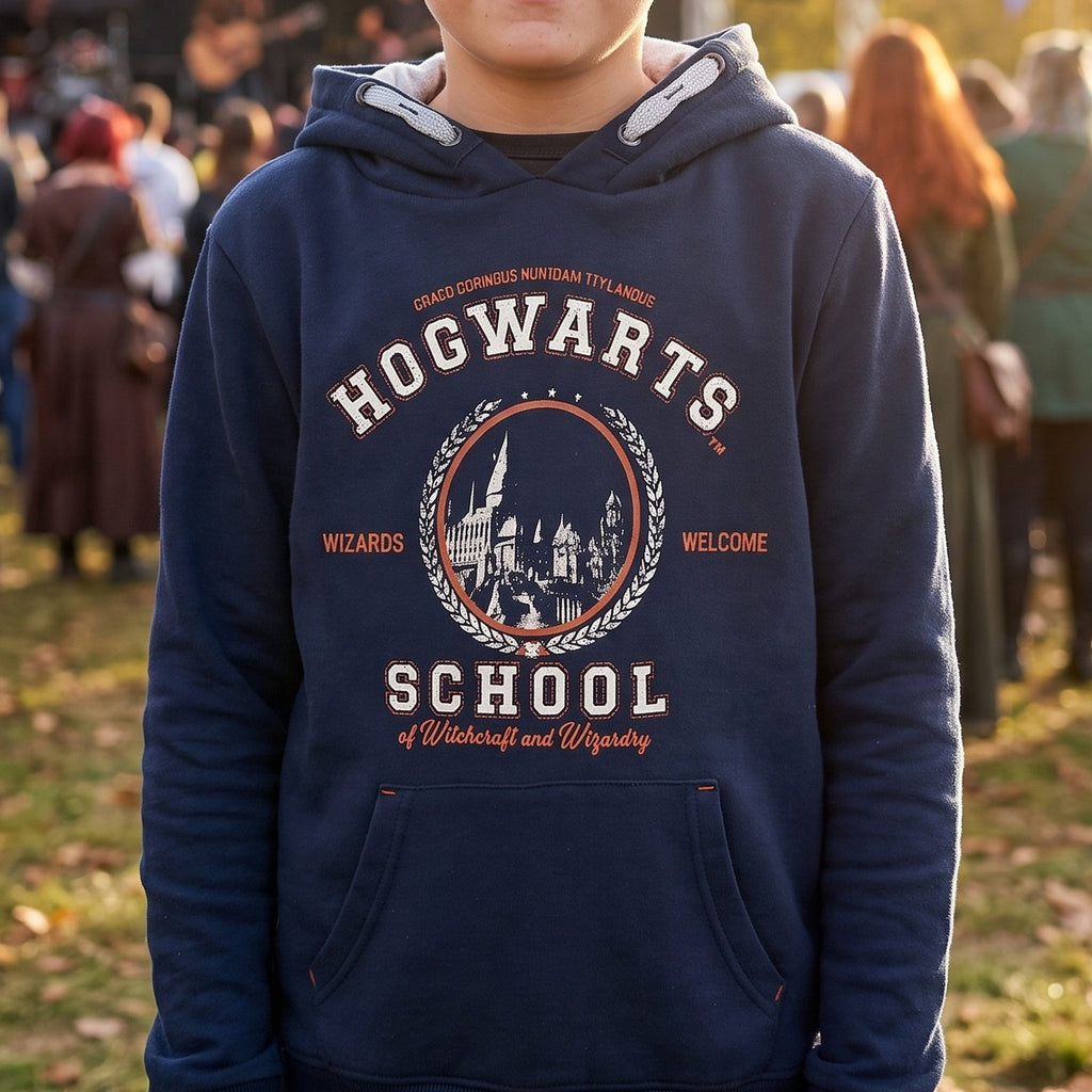 Zdjęcie produktu Harry Potter - Hogwarts School Dziecięca Bluza z Kapturem Niebieska