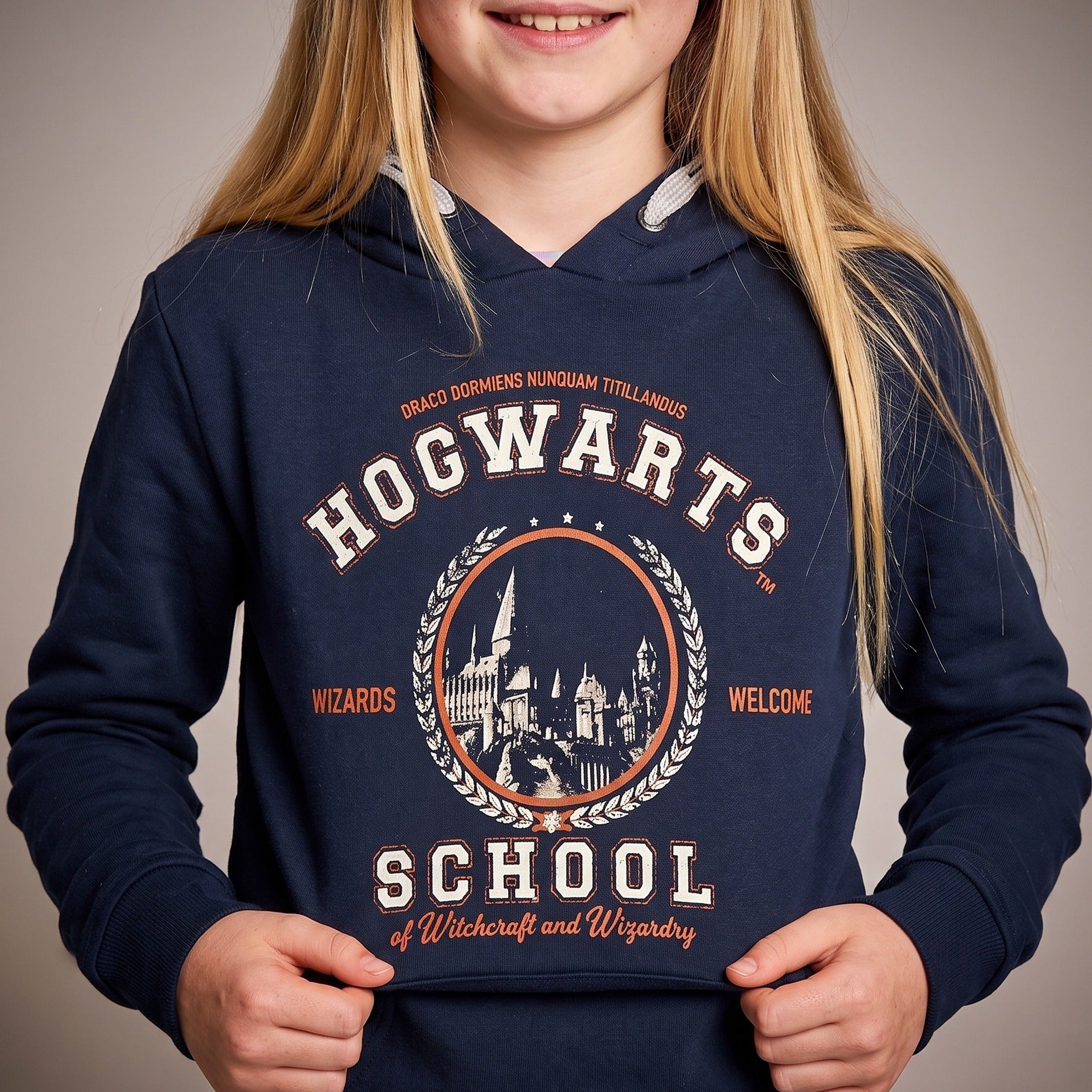 Zdjęcie produktu Harry Potter - Hogwarts School Dziecięca Bluza z Kapturem Niebieska