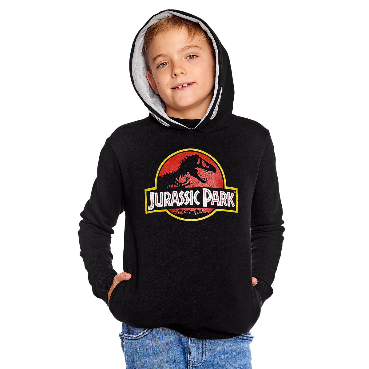 Zdjęcie produktu Jurassic Park - Logo filmu Bluza z kapturem dla dzieci czarna