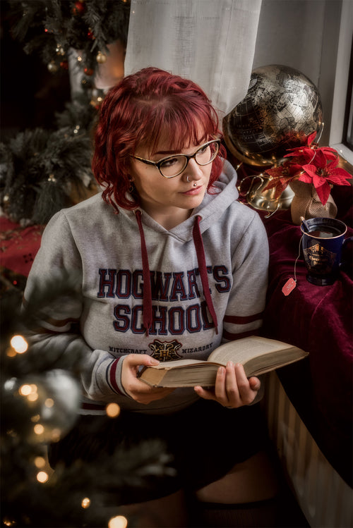 Zdjęcie produktu Harry Potter - Szara bluza z kapturem Hogwarts School