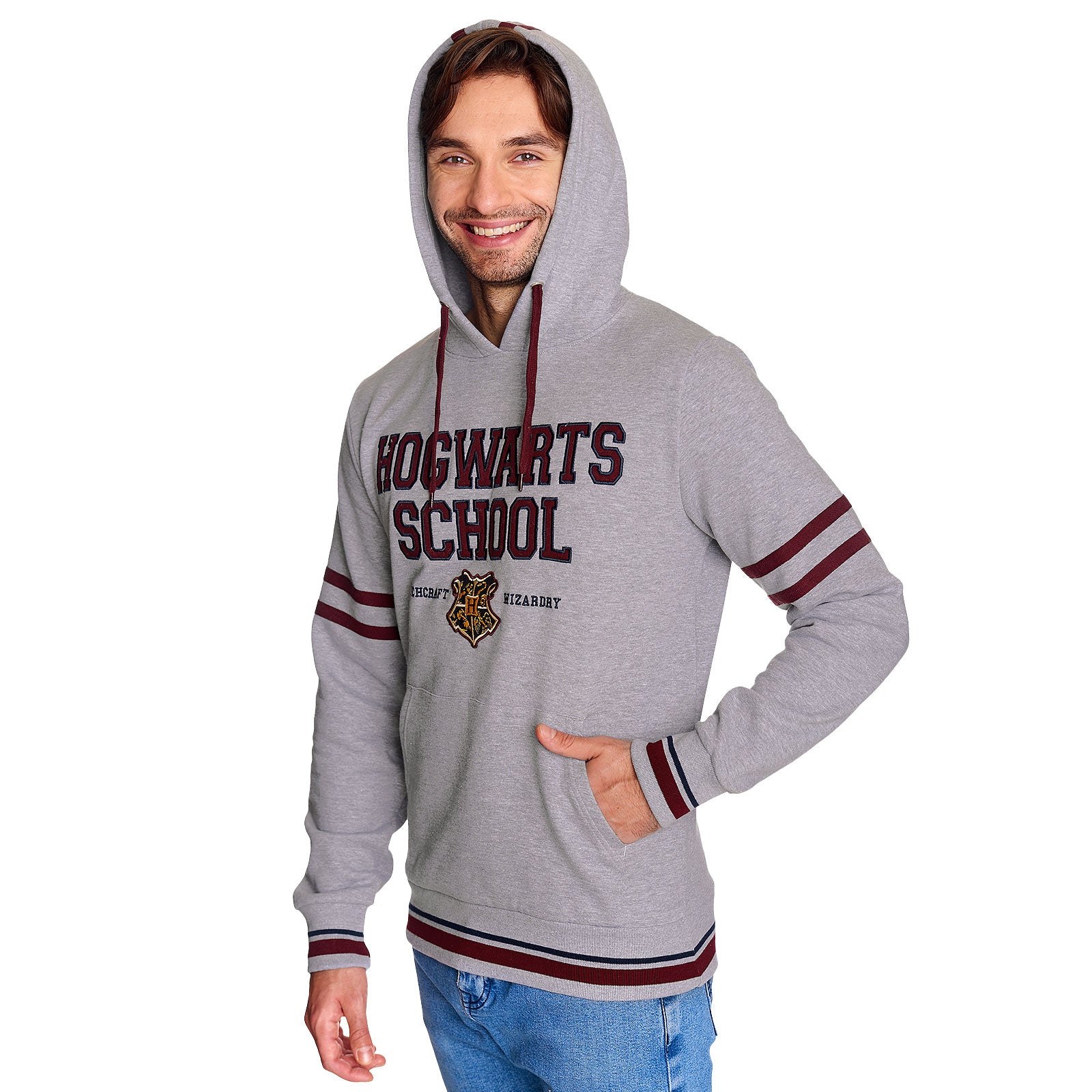 Zdjęcie produktu Harry Potter - Szara bluza z kapturem Hogwarts School