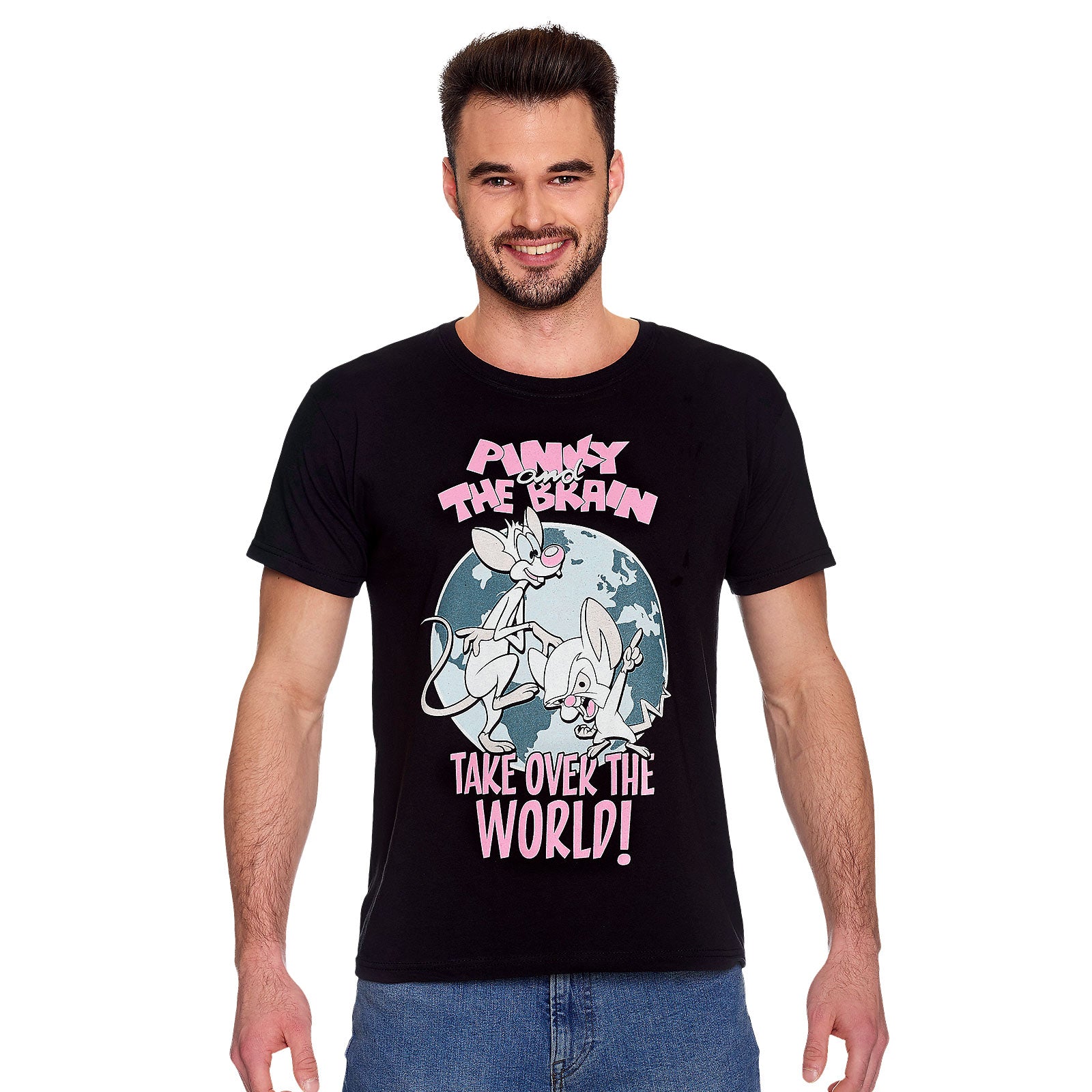 Zdjęcie produktu Pinky i Mózg - Take Over The World T-Shirt czarne