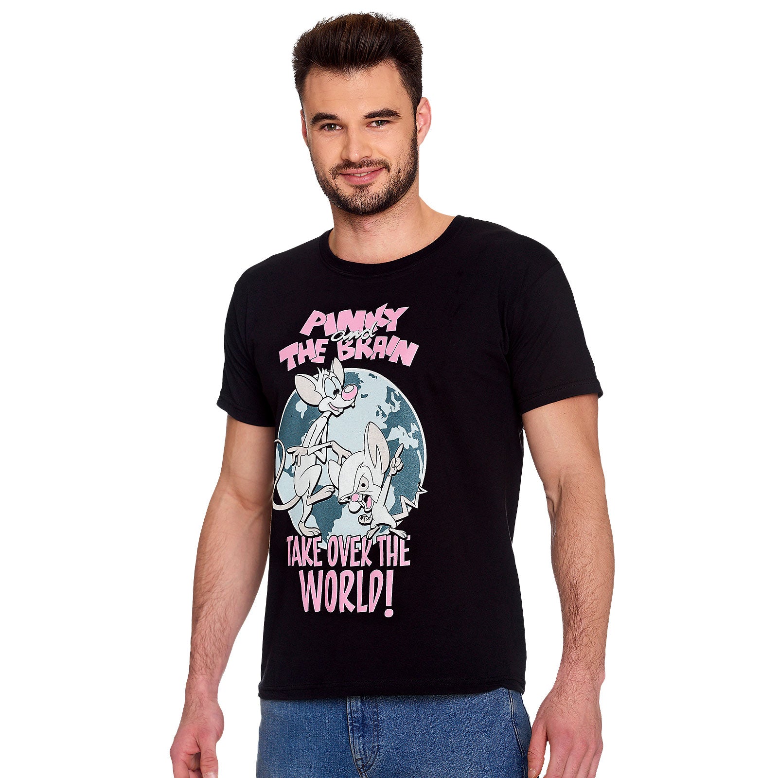 Zdjęcie produktu Pinky i Mózg - Take Over The World T-Shirt czarne