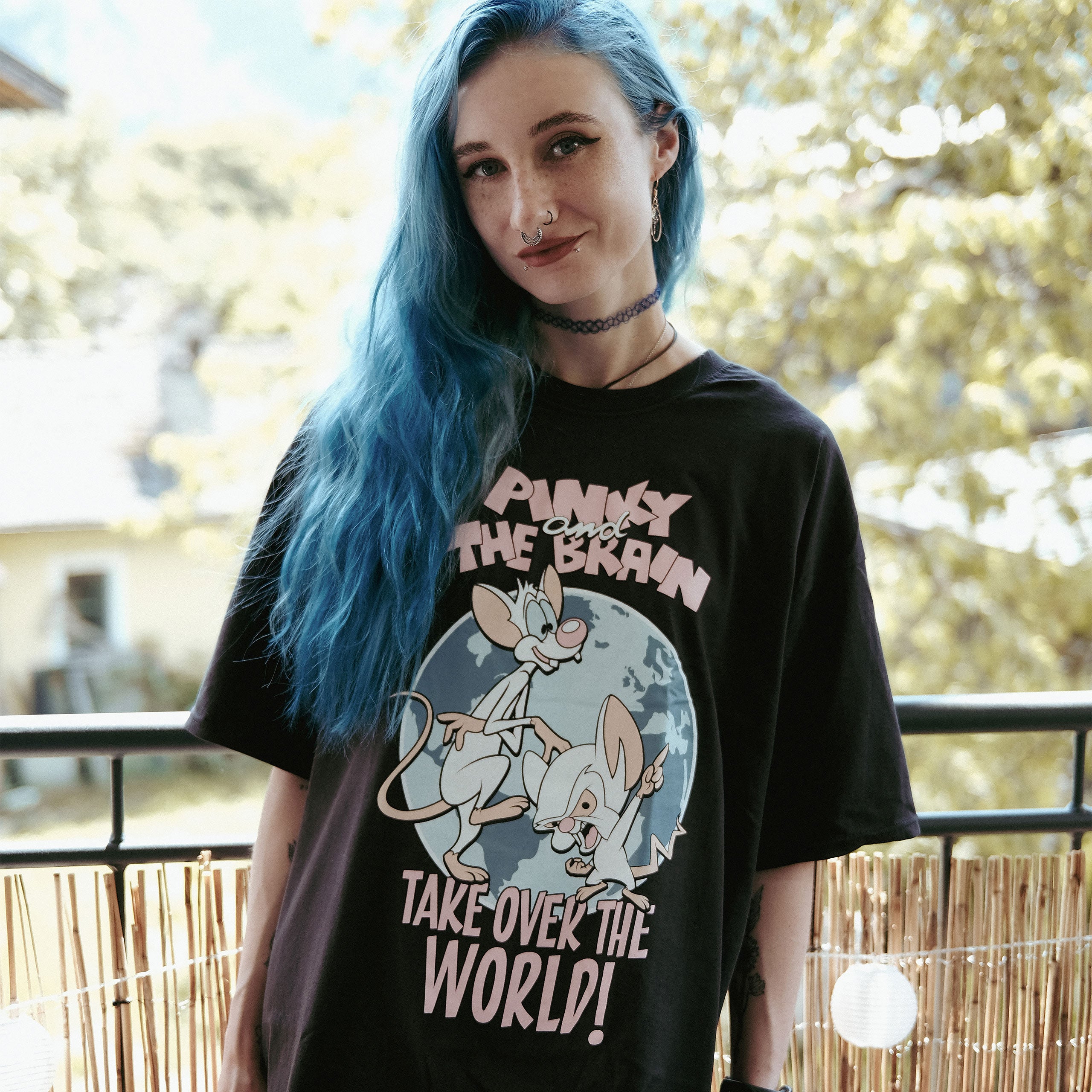 Zdjęcie produktu Pinky i Mózg - Take Over The World T-Shirt czarne