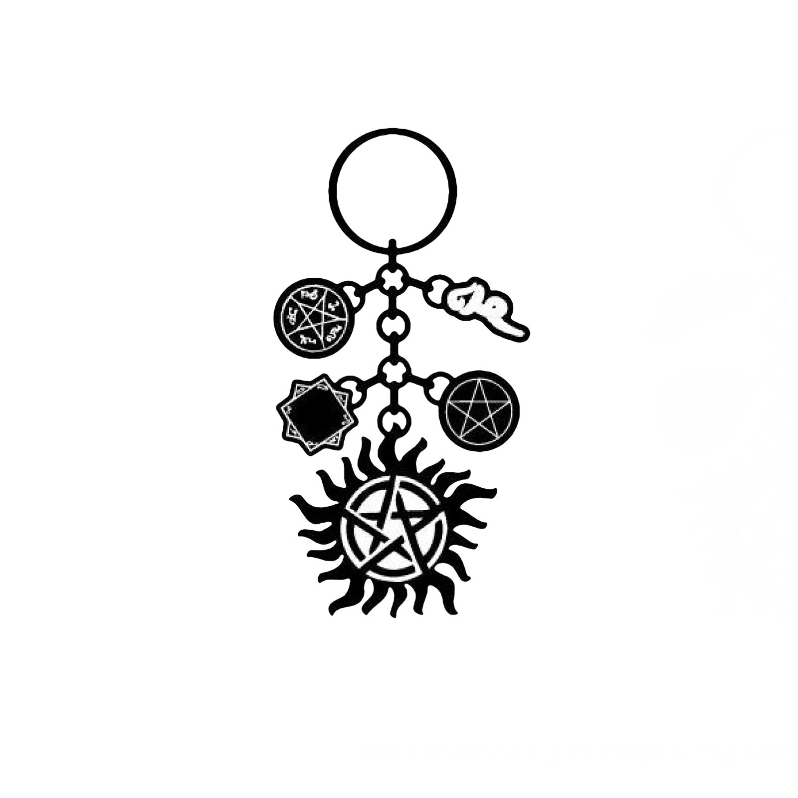 Zdjęcie produktu Supernatural - Brelok z zawieszkami symboli