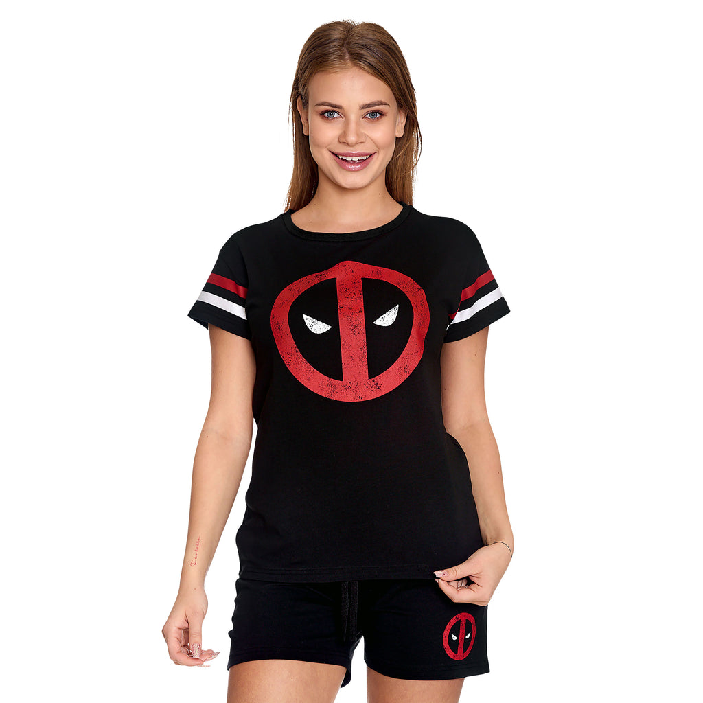 Zdjęcie produktu Deadpool - Logo Piżama krótka damska czarna