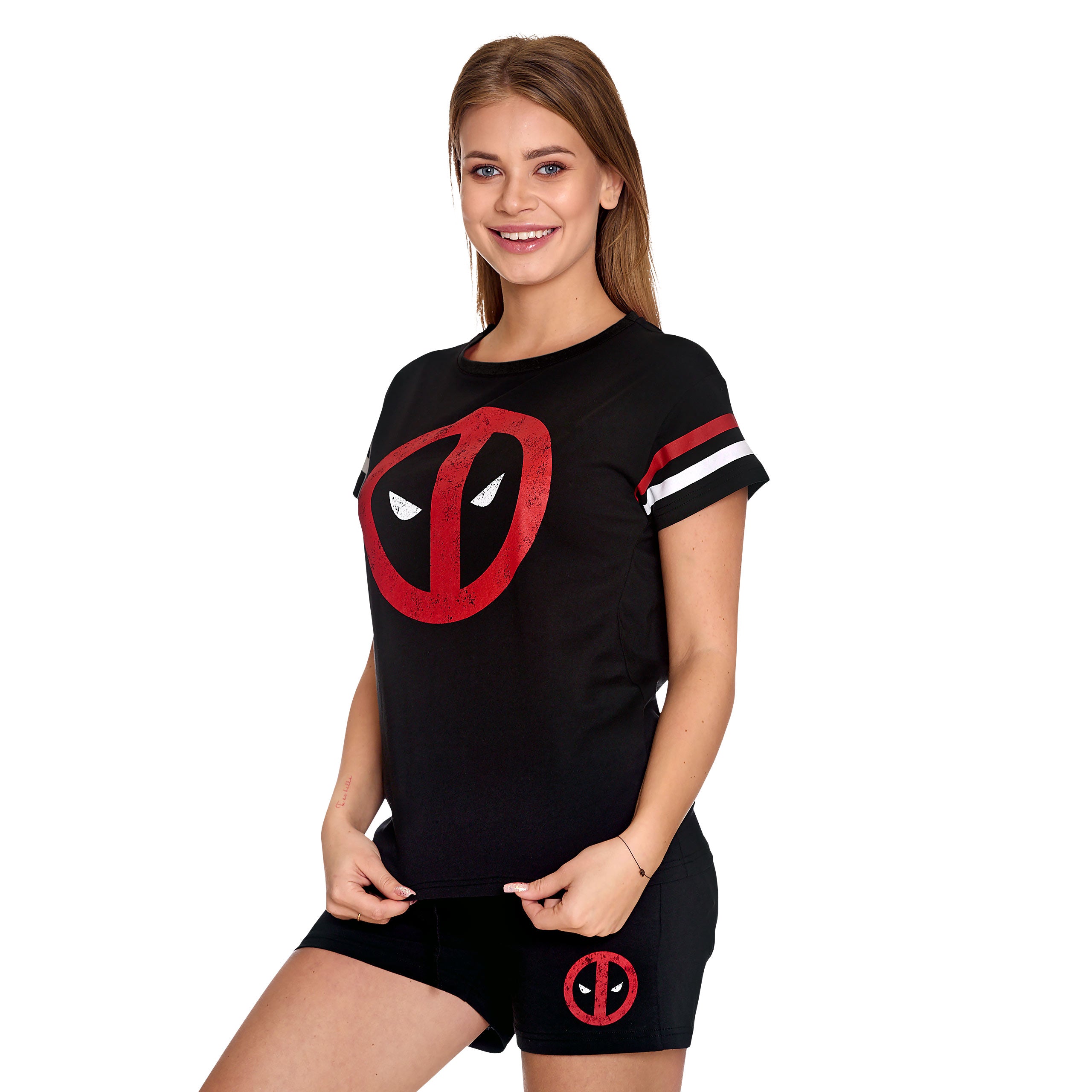 Zdjęcie produktu Deadpool - Logo Piżama krótka damska czarna
