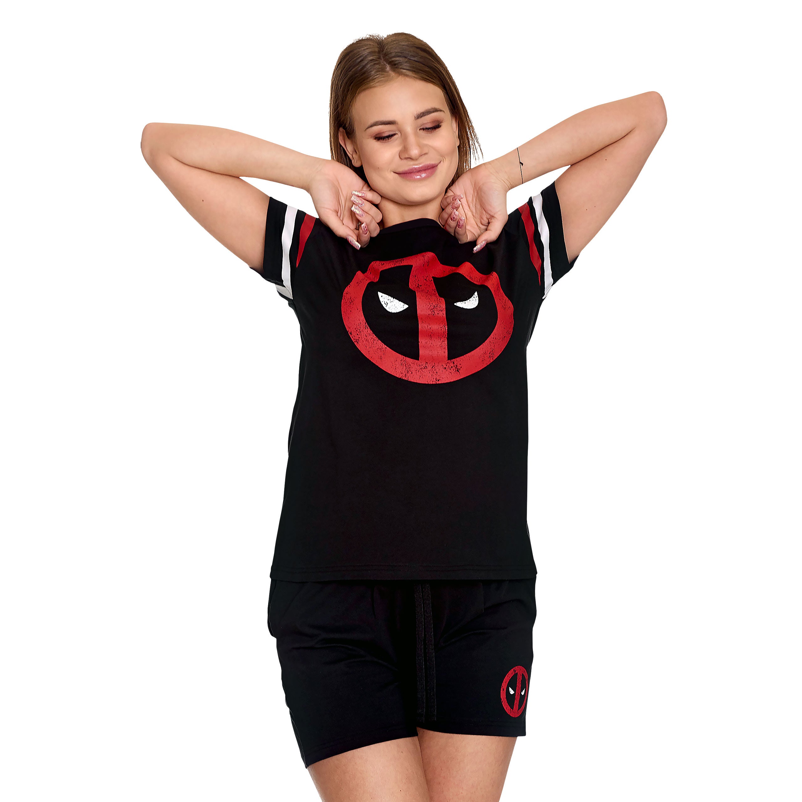 Zdjęcie produktu Deadpool - Logo Piżama krótka damska czarna