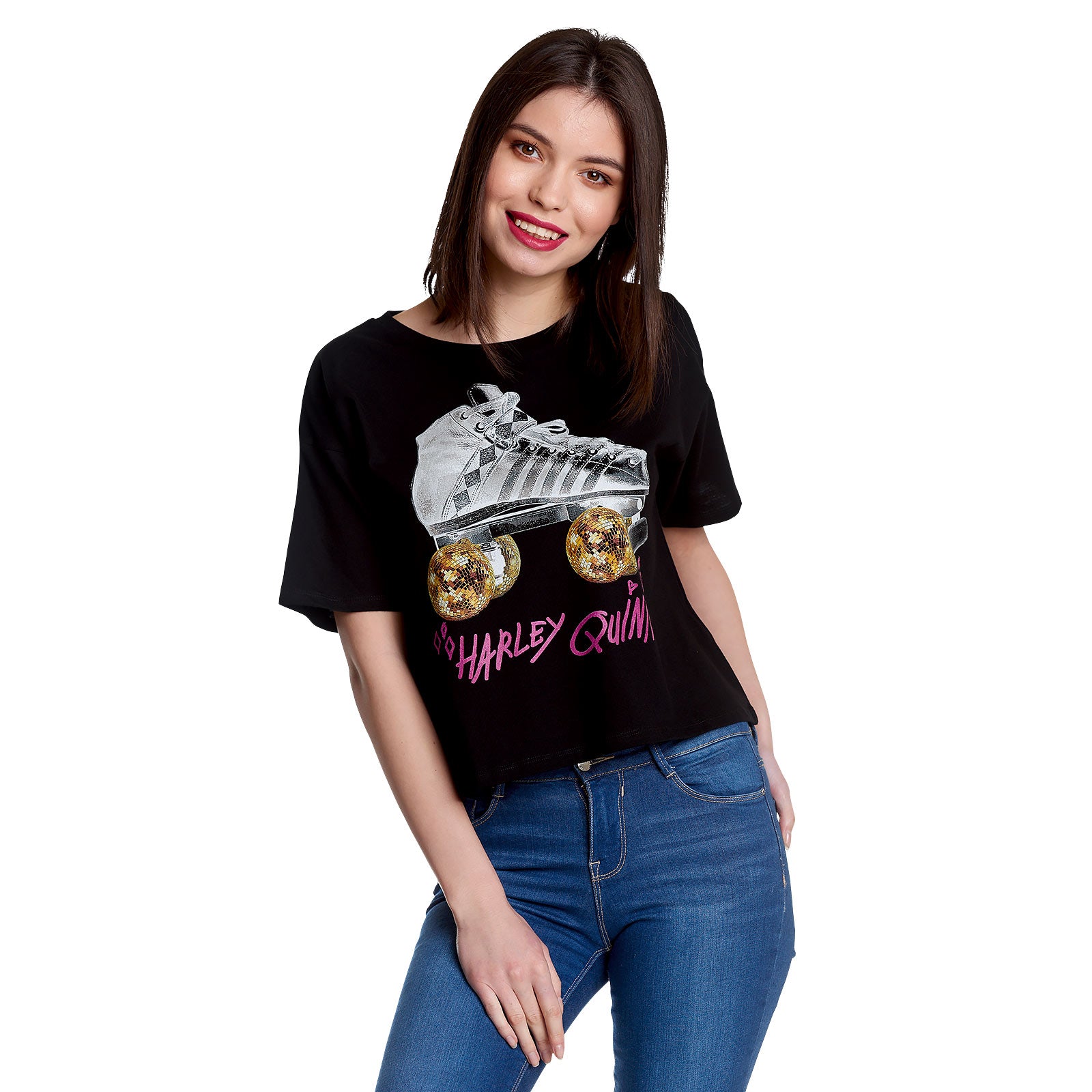 Zdjęcie produktu Birds of Prey - Harley Roller Skates Crop Top Damskie czarne