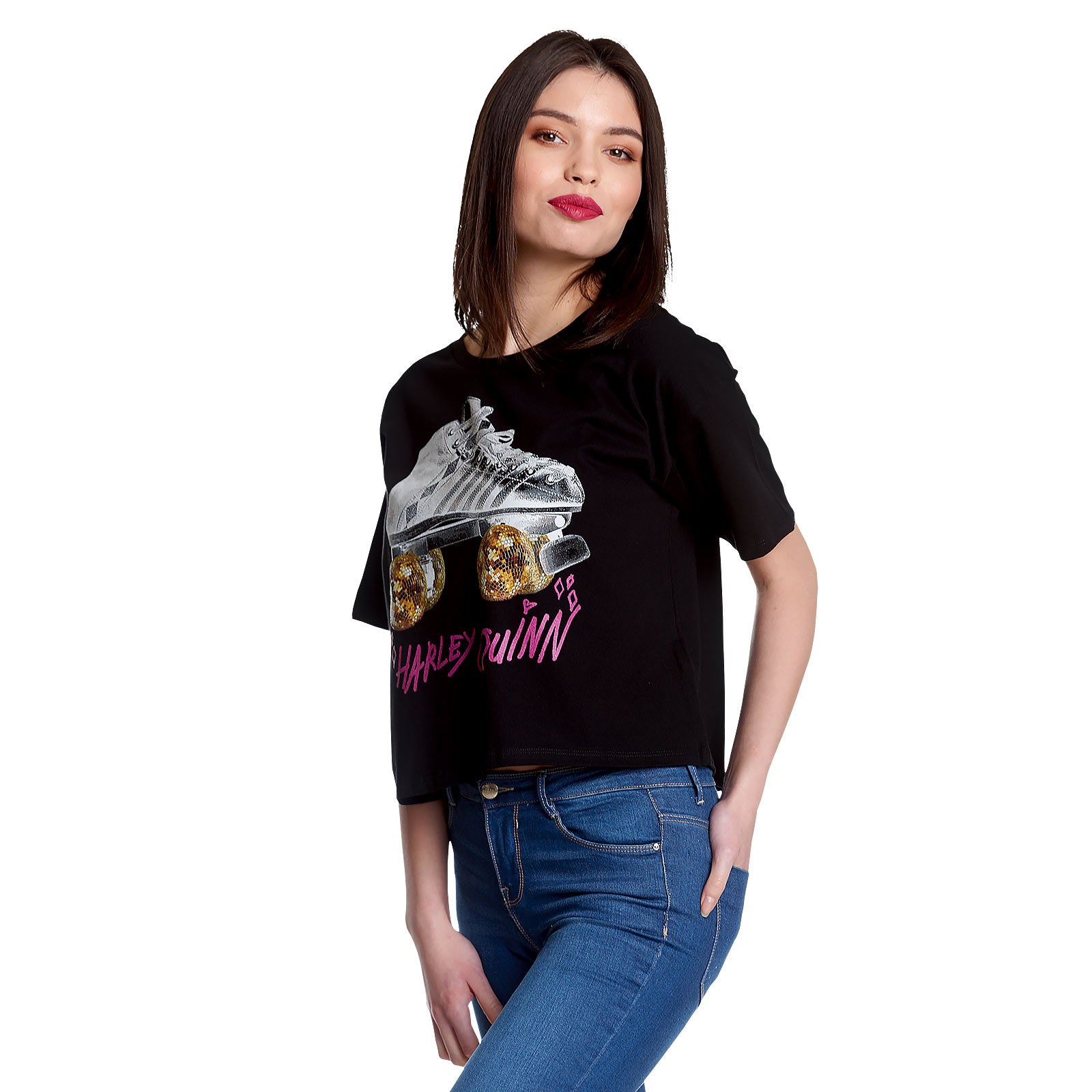 Zdjęcie produktu Birds of Prey - Harley Roller Skates Crop Top Damskie czarne