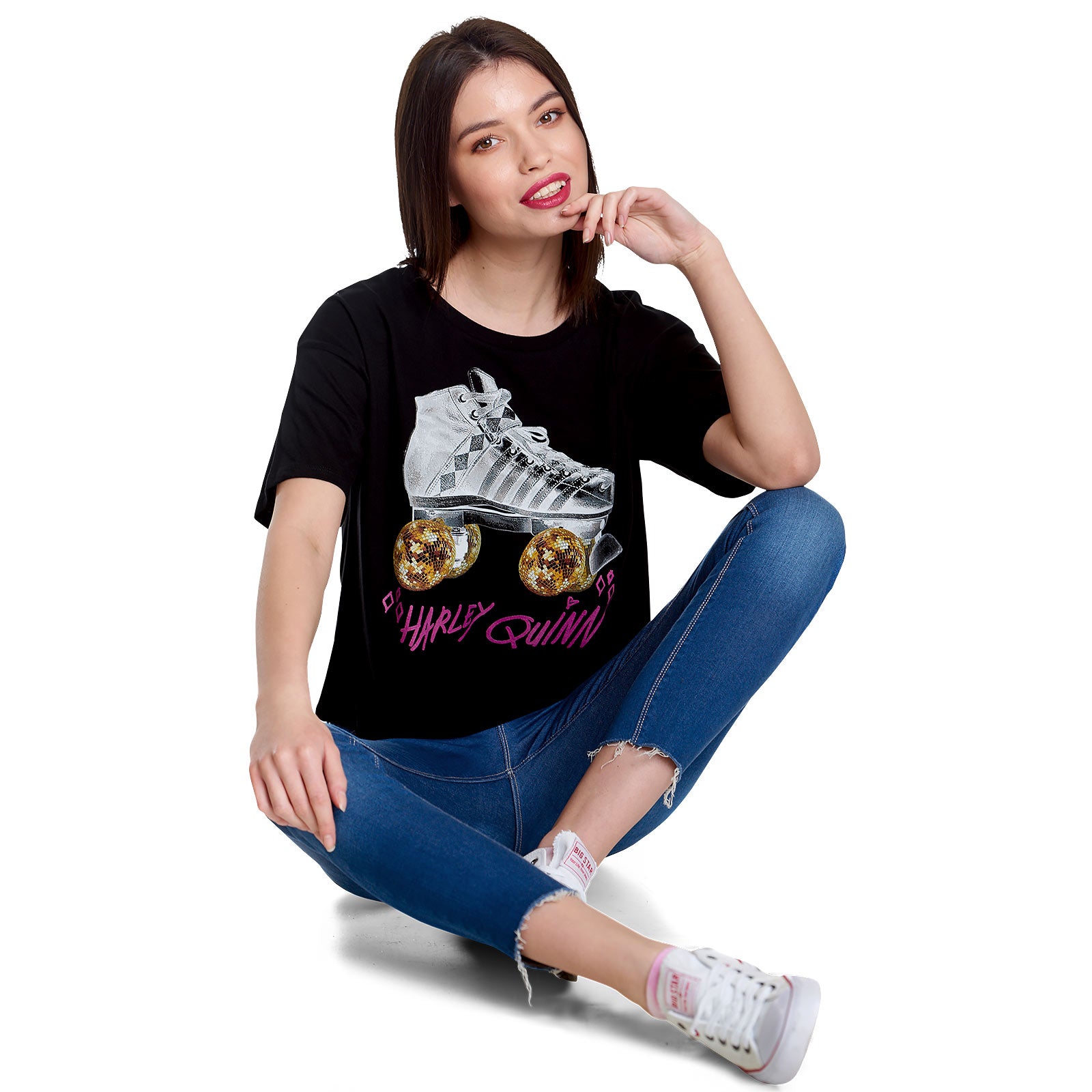 Zdjęcie produktu Birds of Prey - Harley Roller Skates Crop Top Damskie czarne