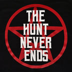 Zdjęcie produktu Koszulka The Hunt Never Ends dla fanów Supernatural czarna