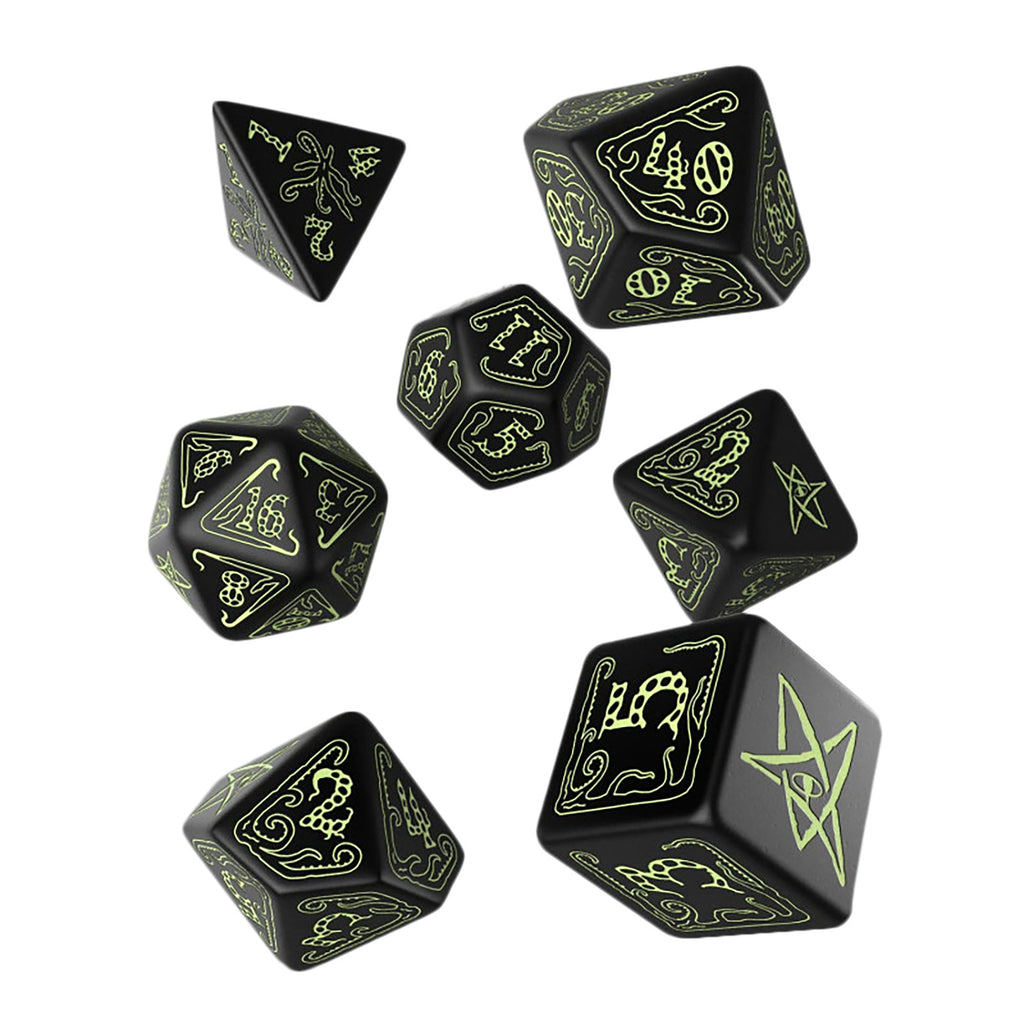 Product image Call of Cthulhu Glow in the Dark RPG Dice Set 7pcs black