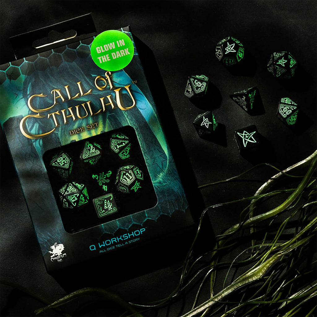 Product image Call of Cthulhu Glow in the Dark RPG Dice Set 7pcs black