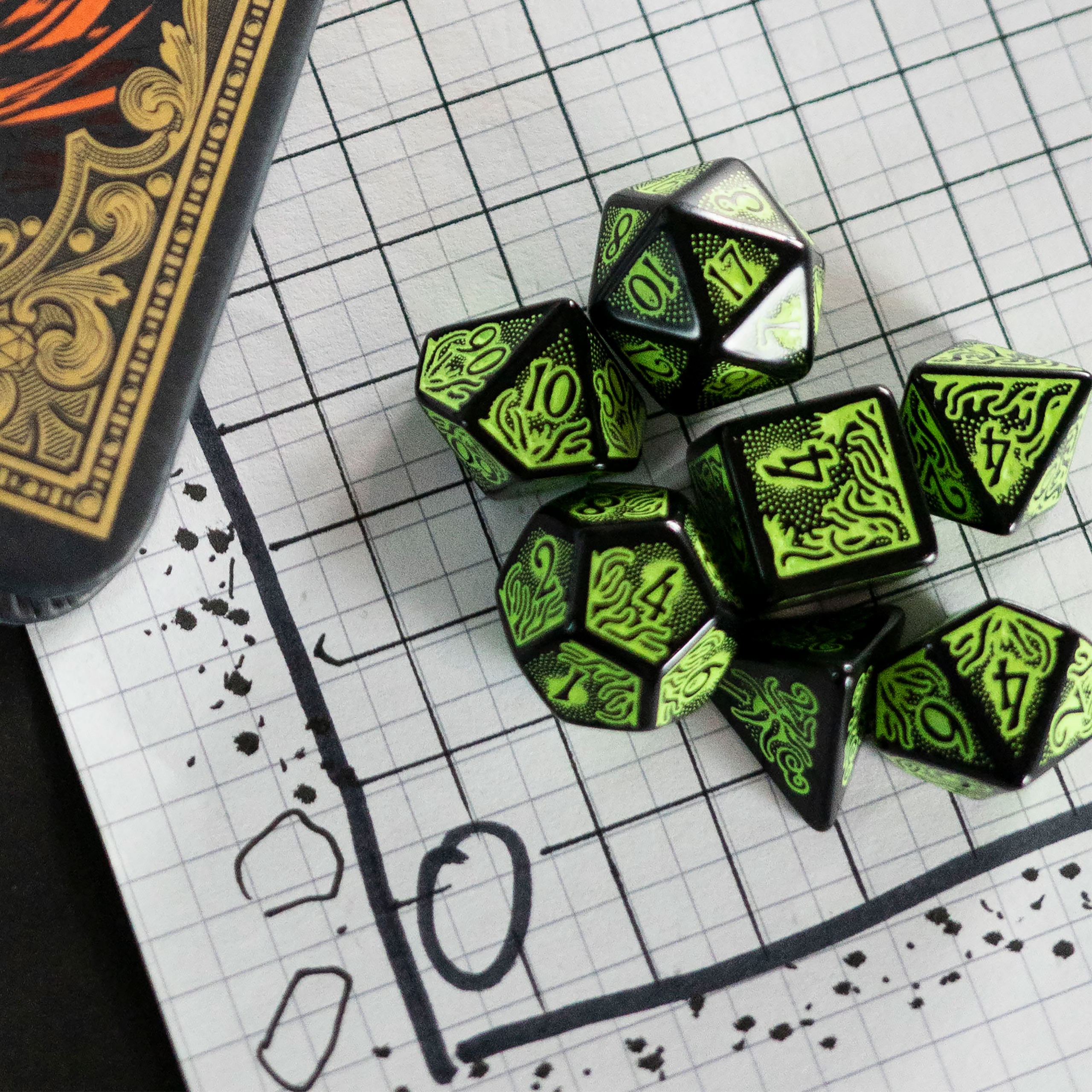 Zdjęcie produktu Zestaw kości Call of Cthulhu RPG 7th Edition 7-częściowy czarny