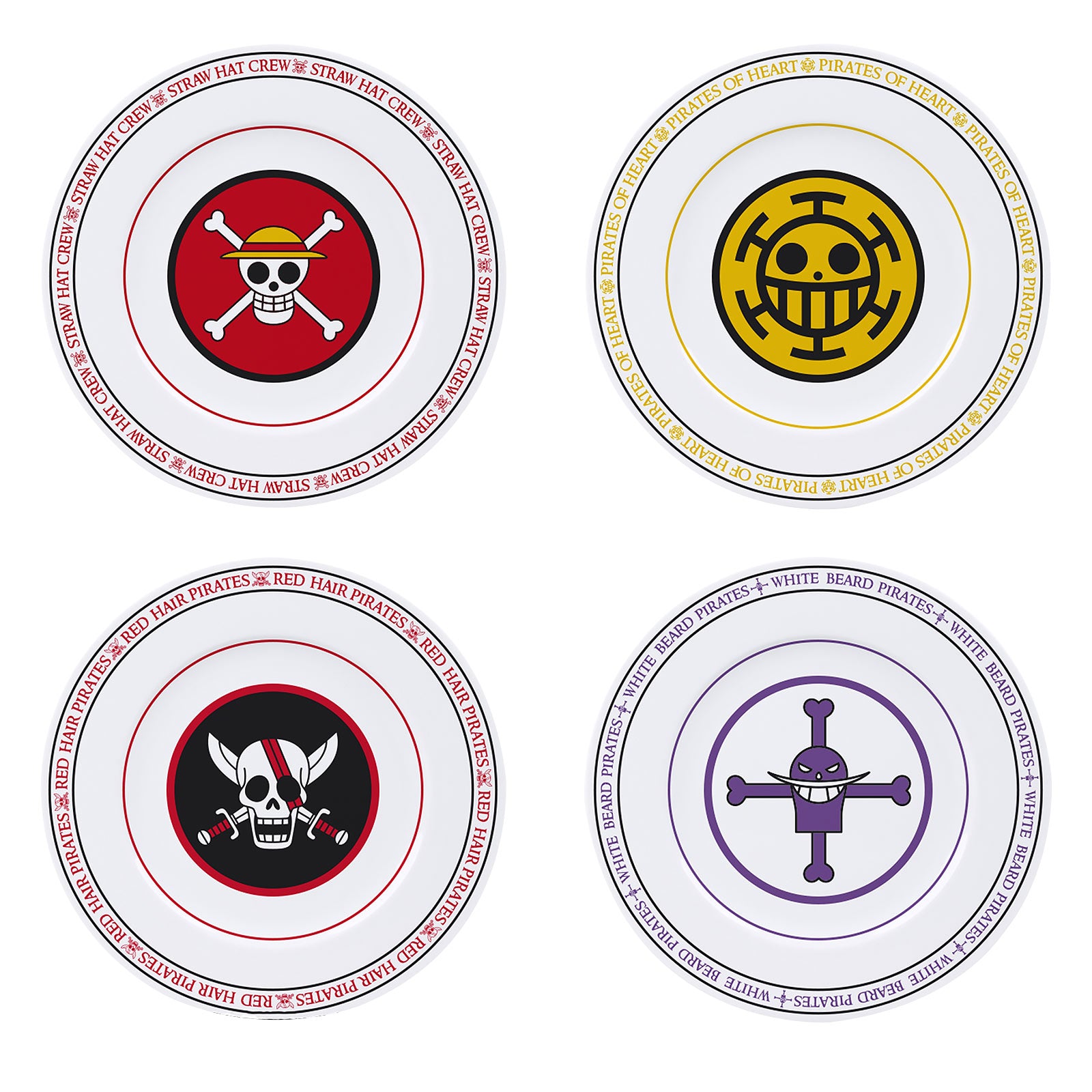 Zdjęcie produktu One Piece - Zestaw talerzy z logo pirackich załóg