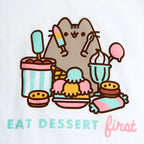 Zdjęcie produktu Pusheen - Eat Dessert First T-Shirt damskie białe