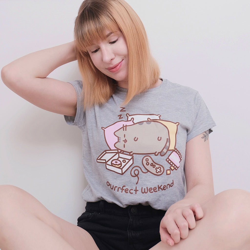 Zdjęcie produktu Pusheen - Purrfect Weekend damska koszulka szara