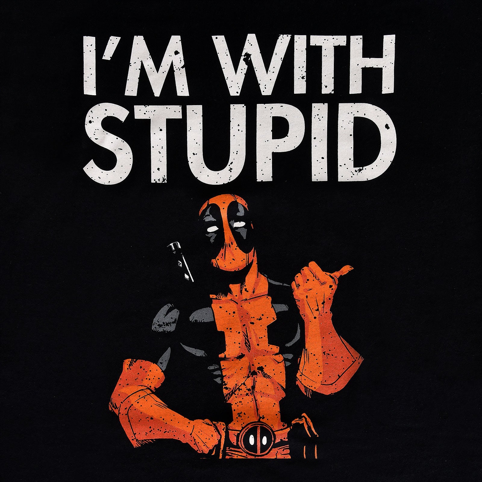 Zdjęcie produktu Deadpool - I'm With Stupid T-Shirt czarne