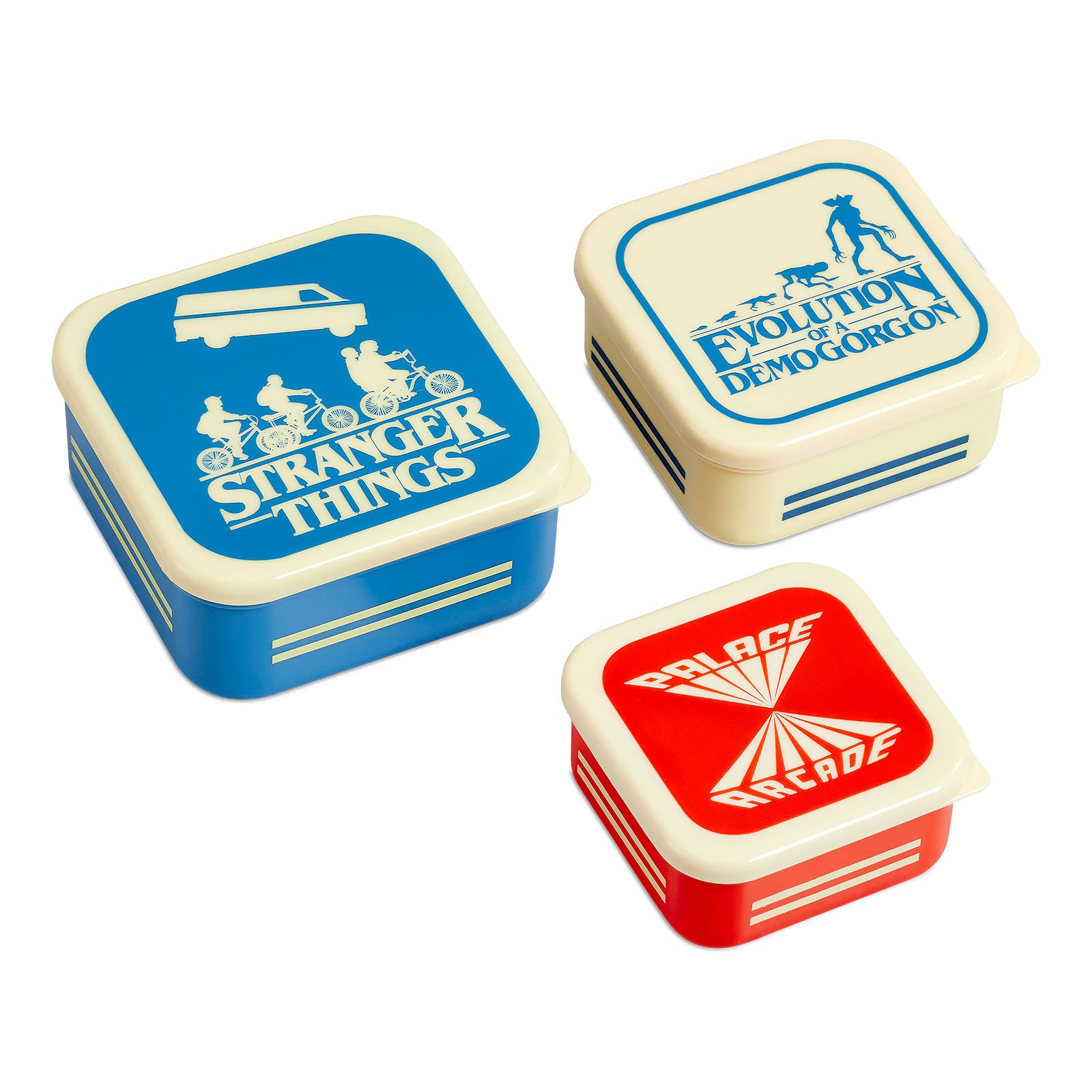 Zdjęcie produktu Stranger Things - Zestaw 3 retro lunchboxów z sylwetkami