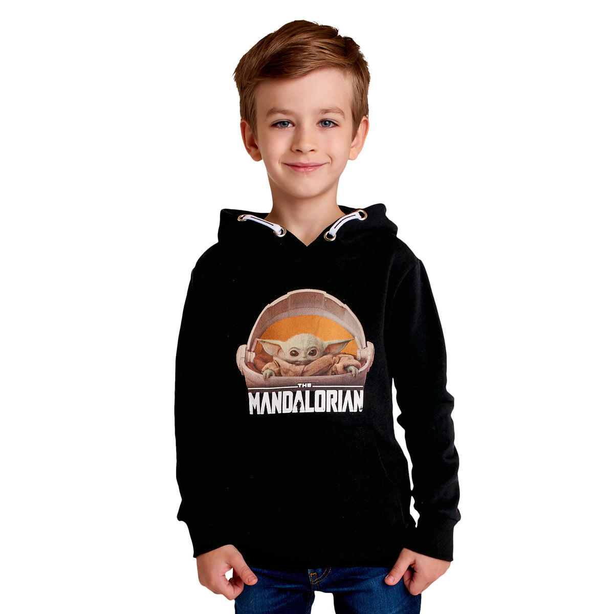 Zdjęcie produktu Bluza dziecięca z kapturem The Child czarna - Star Wars The Mandalorian