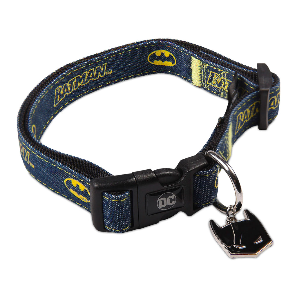 Zdjęcie produktu Obroża dla psa Batman z zapięciem na klik, niebieska