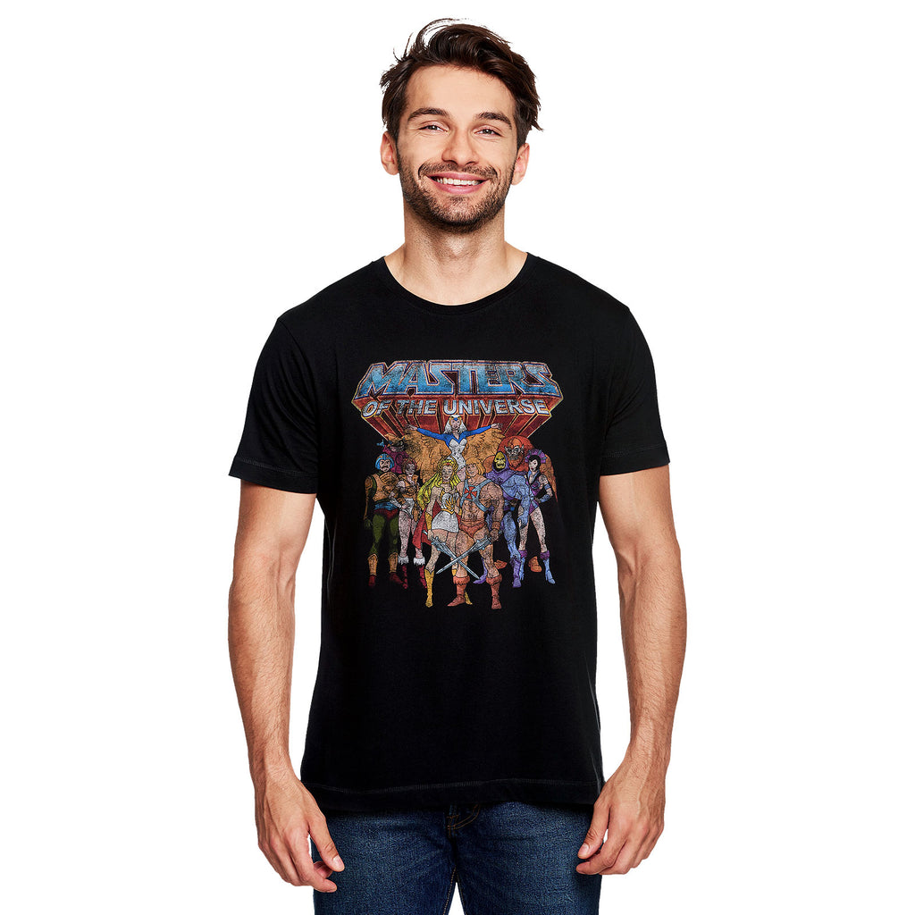 Zdjęcie produktu Masters of the Universe - Koszulka z postaciami w stylu distressed czarna