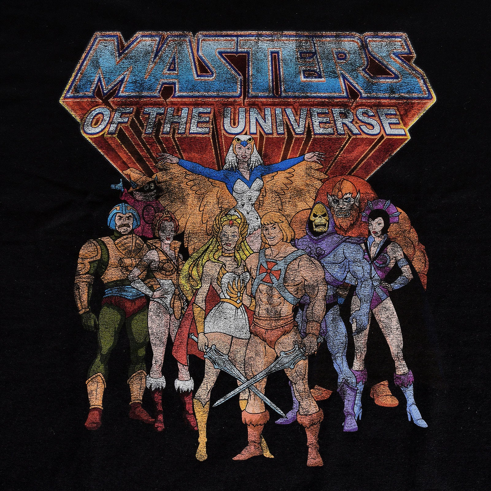 Zdjęcie produktu Masters of the Universe - Koszulka z postaciami w stylu distressed czarna