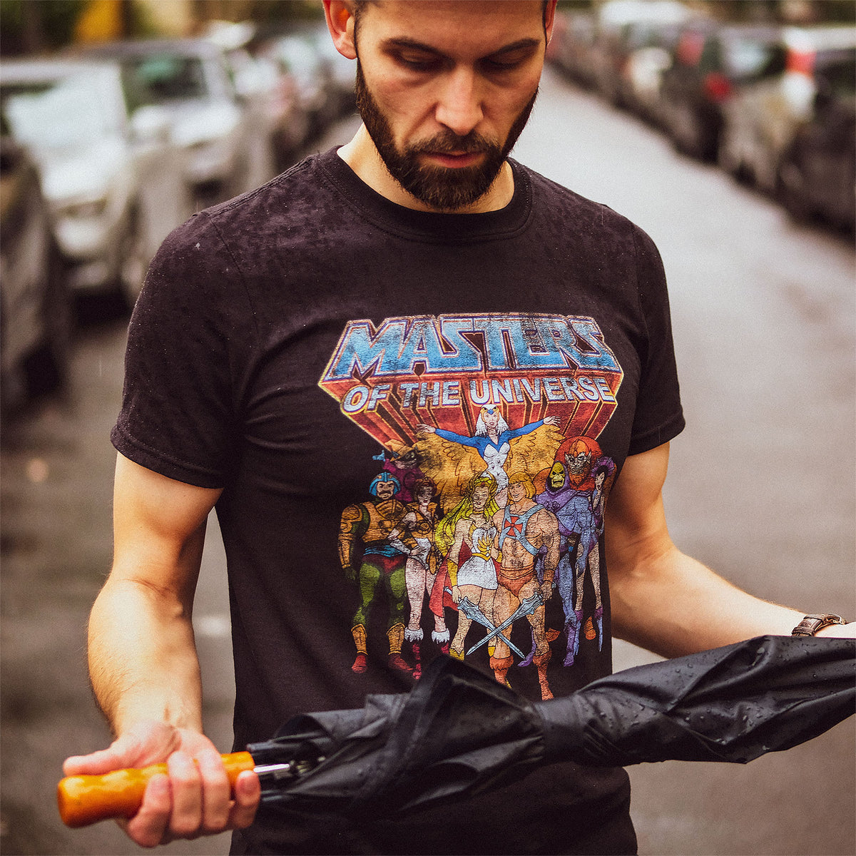 Zdjęcie produktu Masters of the Universe - Koszulka z postaciami w stylu distressed czarna