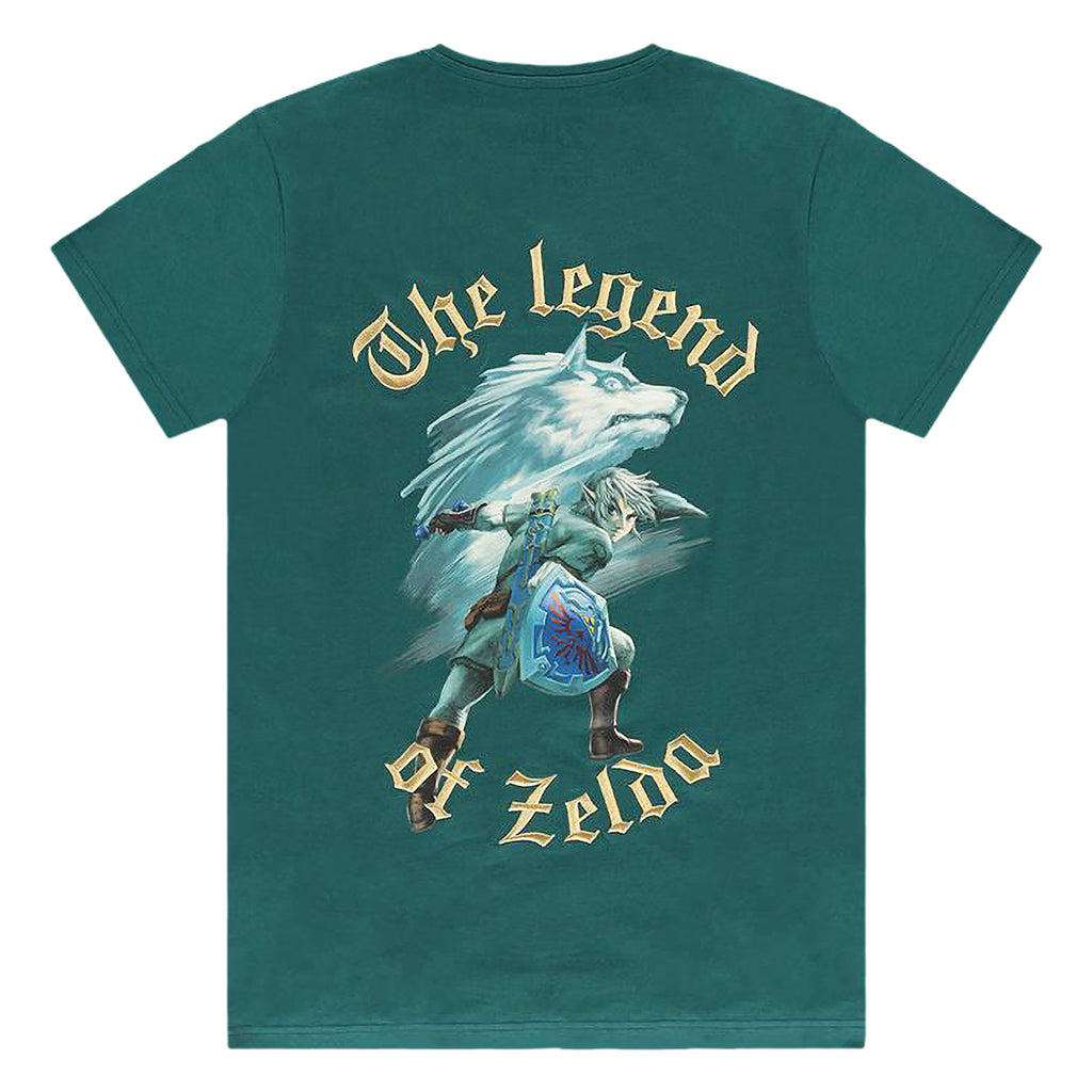 Zdjęcie produktu Zelda - Koszulka Link z Wolf-Linkiem turkusowa