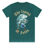 Zdjęcie produktu Zelda - Koszulka Link z Wolf-Linkiem turkusowa